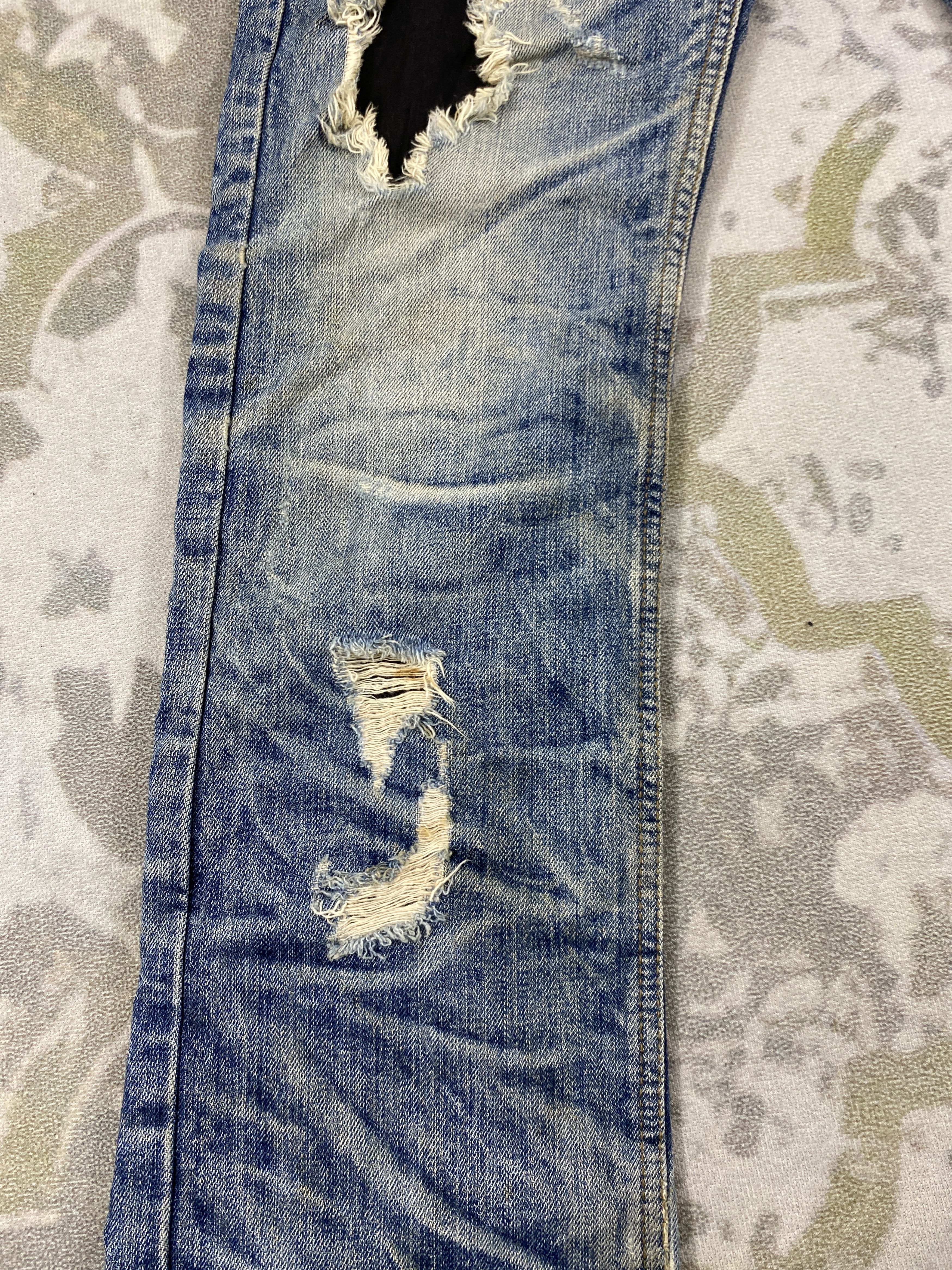 If Six Was Nine Vintage DPSR Distressed Blue Jeans 33x31.5 Denim- JN3797 Size US 33 - 12 Thumbnail