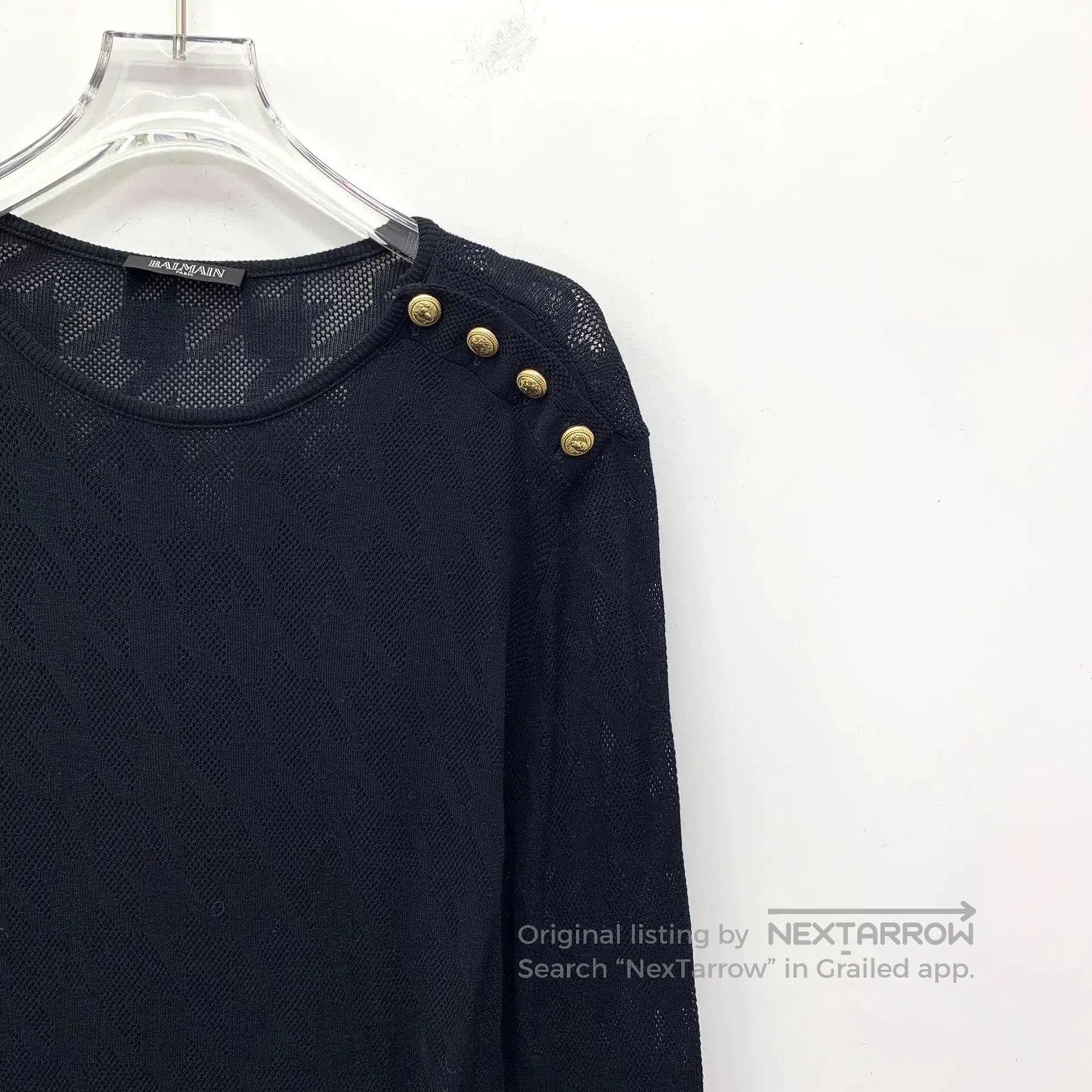 Balmain Balmain Black Button Detail Knit Dress. Size M / US 6-8 / IT 42-44 - 3 Thumbnail