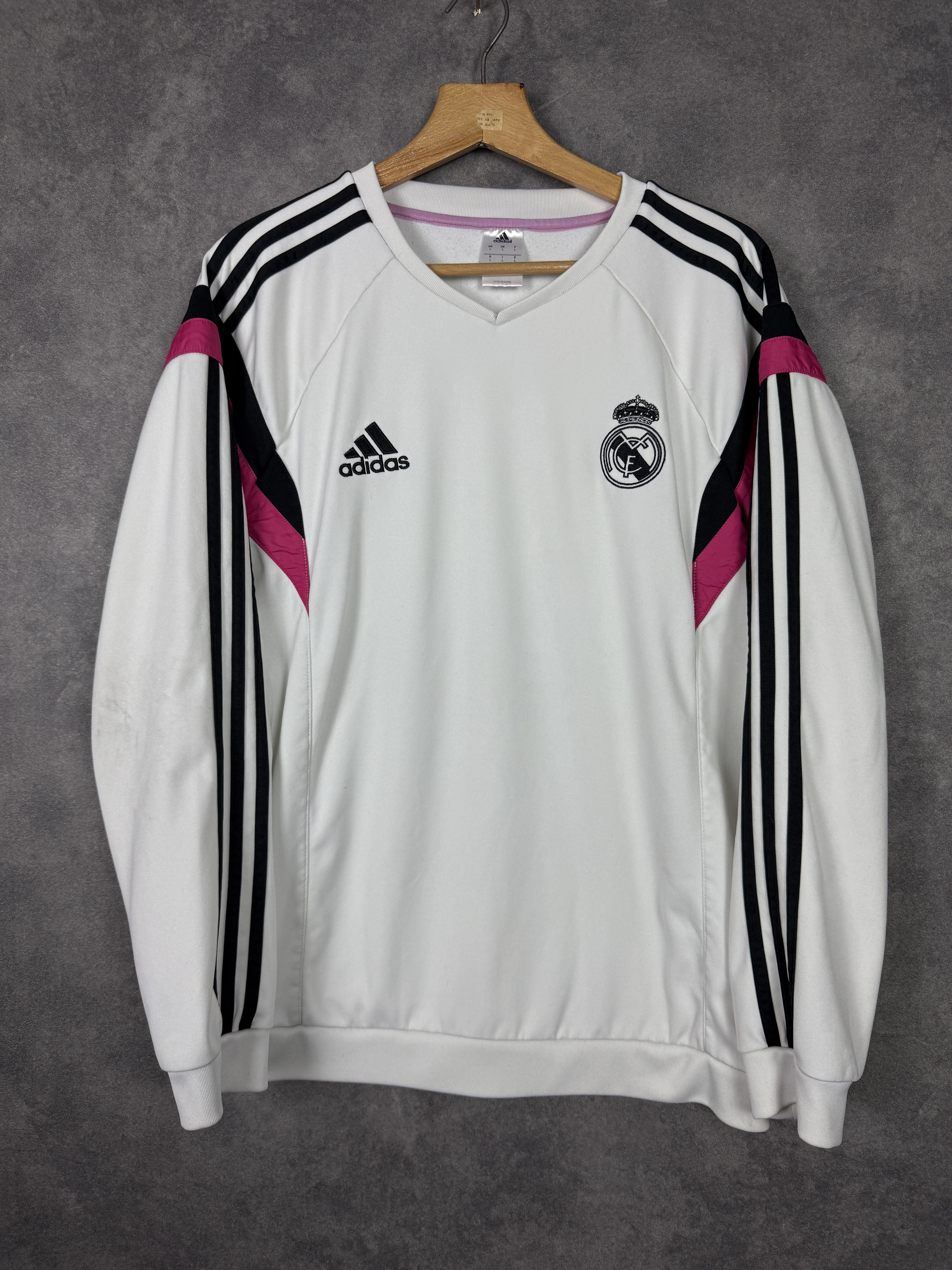 Adidas Adidas Real Madrid polyester sweatshirt white with stripes Size US L / EU 52-54 / 3 - 1 Thumbnail