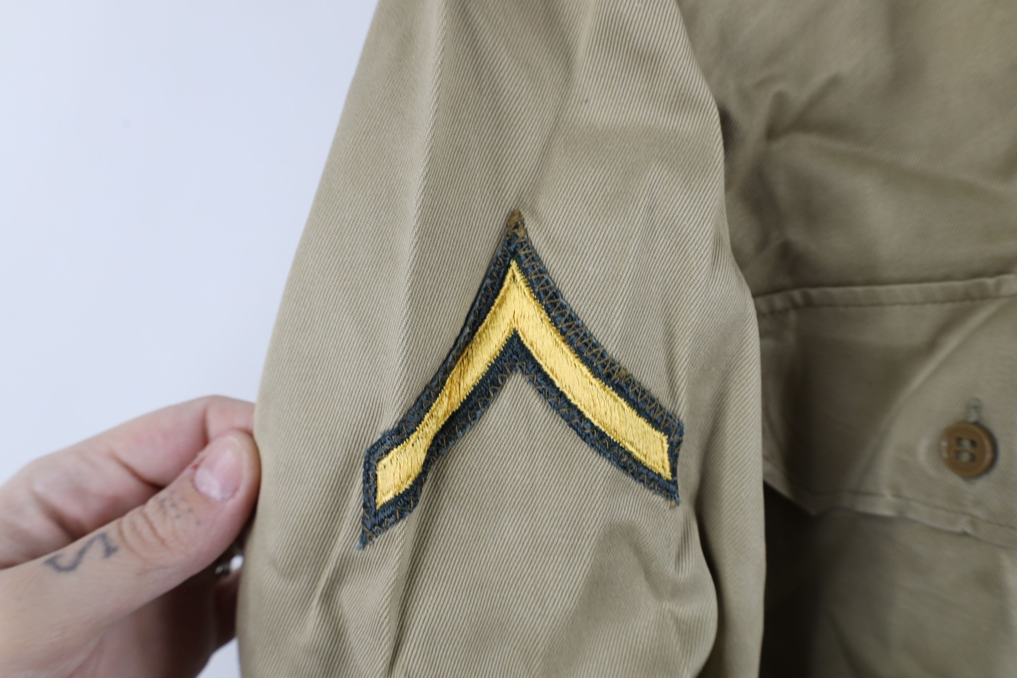 Vintage Vintage 50s Korean War Field Combat Fatigue Shirt Khaki USA Size US M / EU 48-50 / 2 - 9 Thumbnail