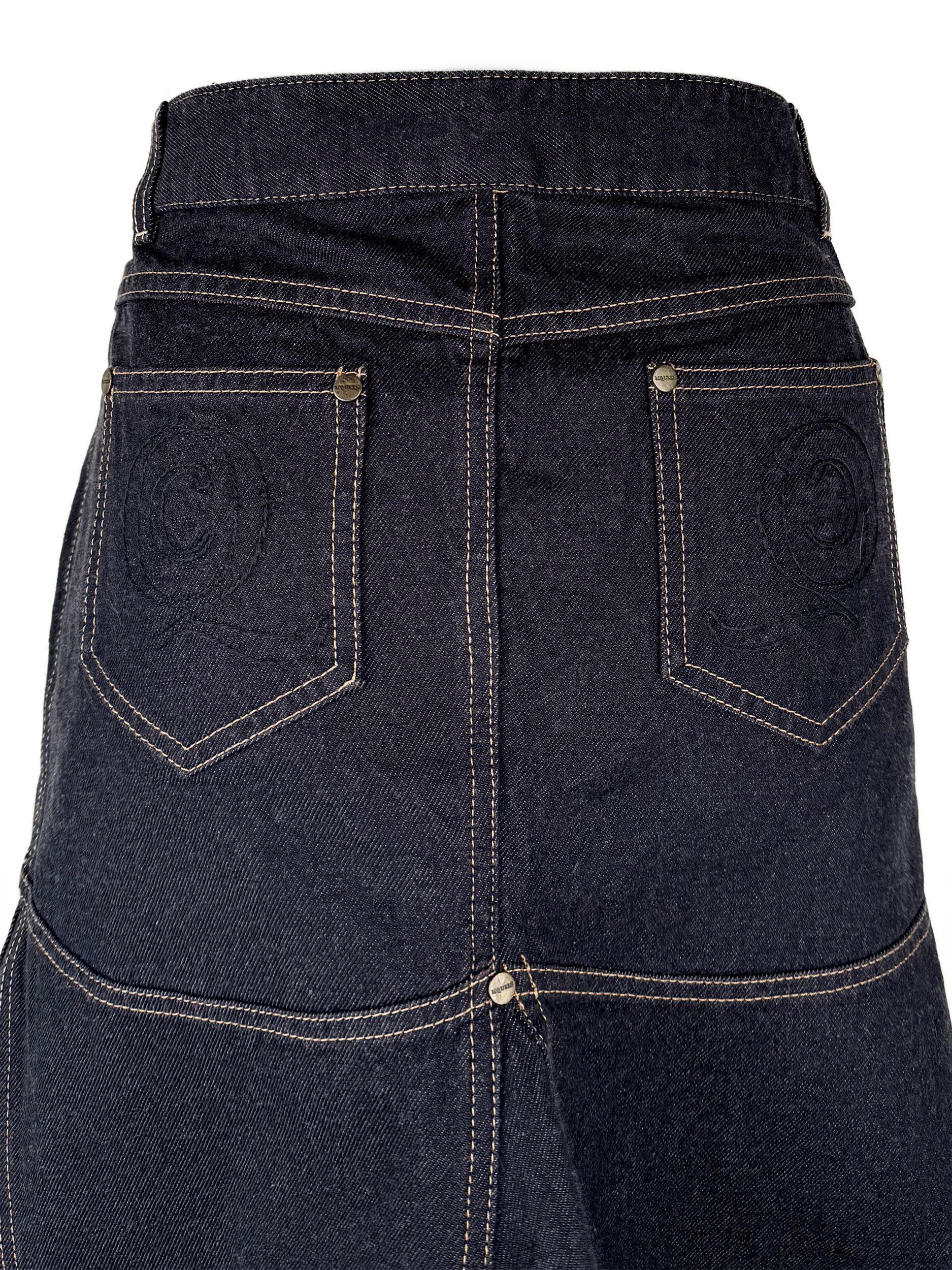 Alexander McQueen Alexander McQueen F/W 2002 Vintage Denim Logo Midi Skirt 44 Size 30" / US 8 / IT 44 - 3 Thumbnail