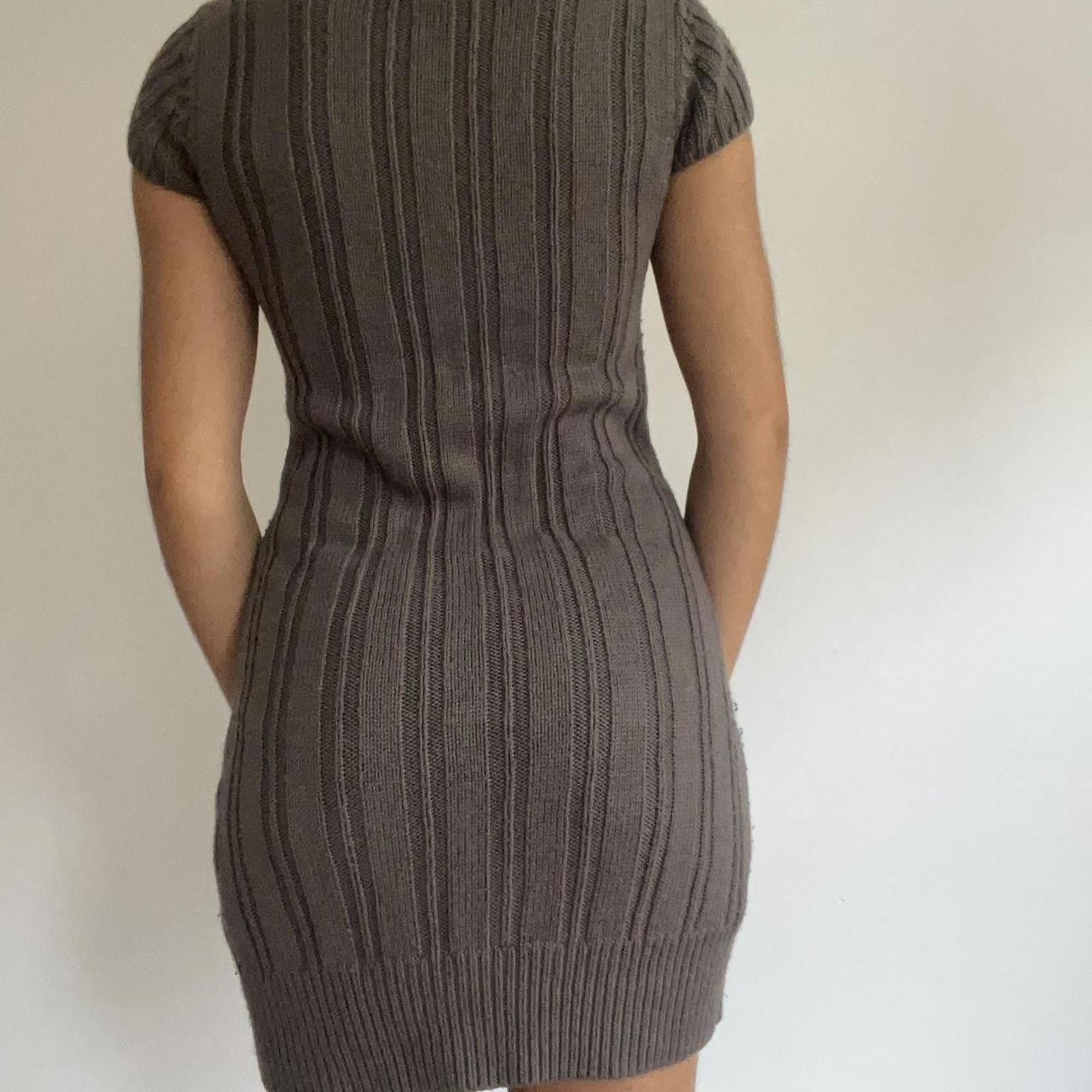 Other Grey cable knit mini dress with cowl neck and short sleeves Size S / US 4 / IT 40 - 5 Thumbnail