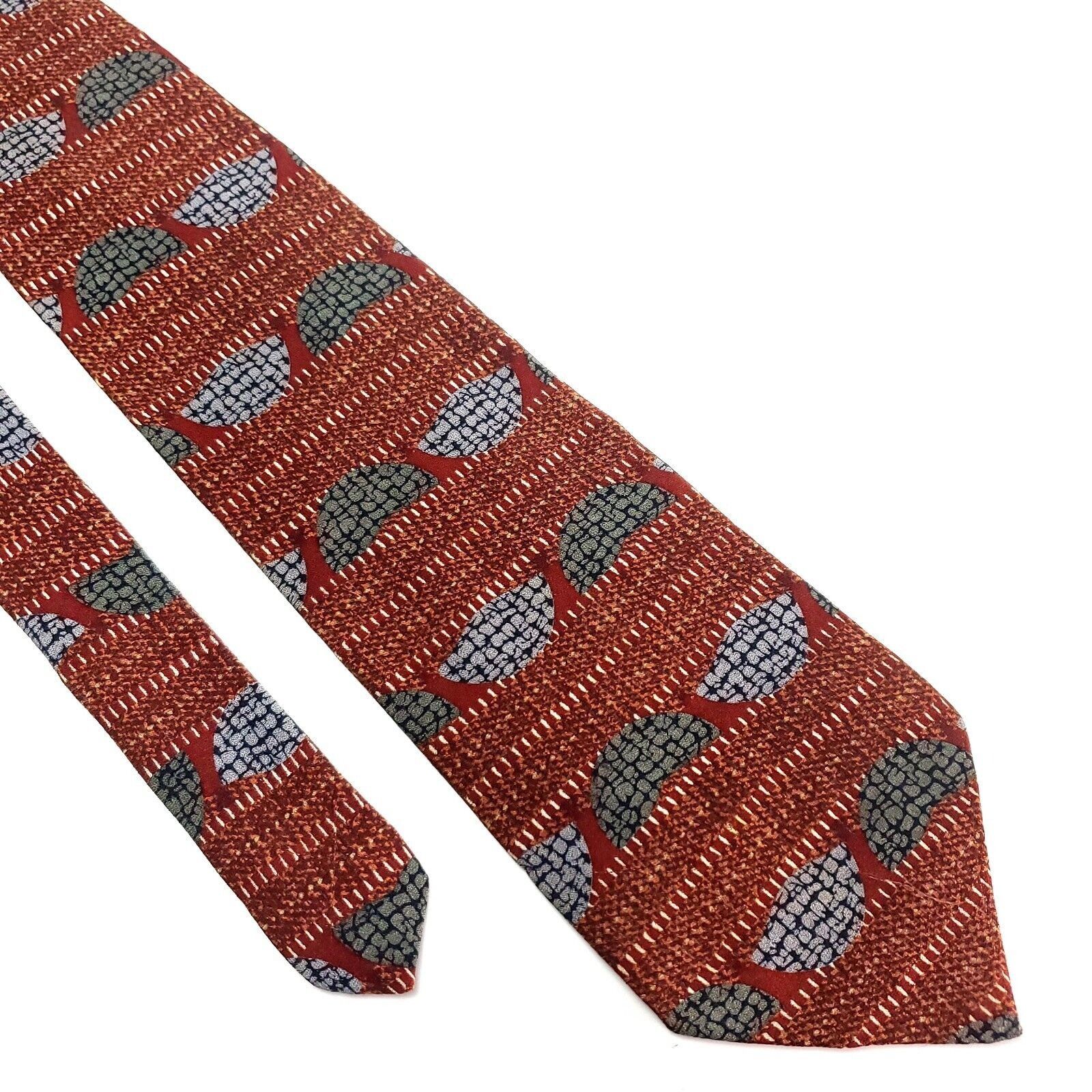 Henry Grethel Henry Grethel Silk Tie Brown Print Abstract Size ONE SIZE - 1 Thumbnail