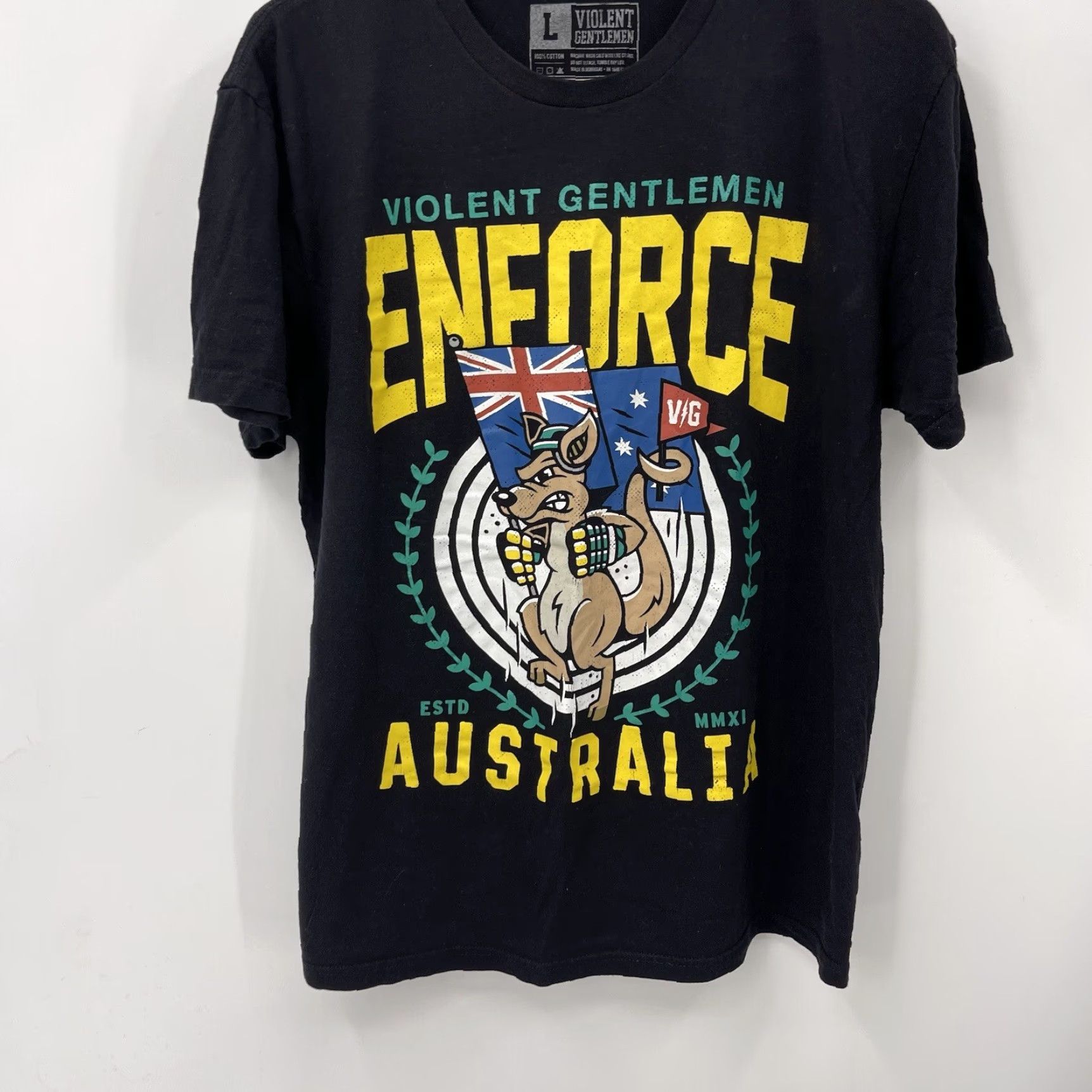 KangaROOS Violent Gentlemen Kangaroo Graphic T-Shirt Black Large Mens Size US L / EU 52-54 / 3 - 3 Thumbnail
