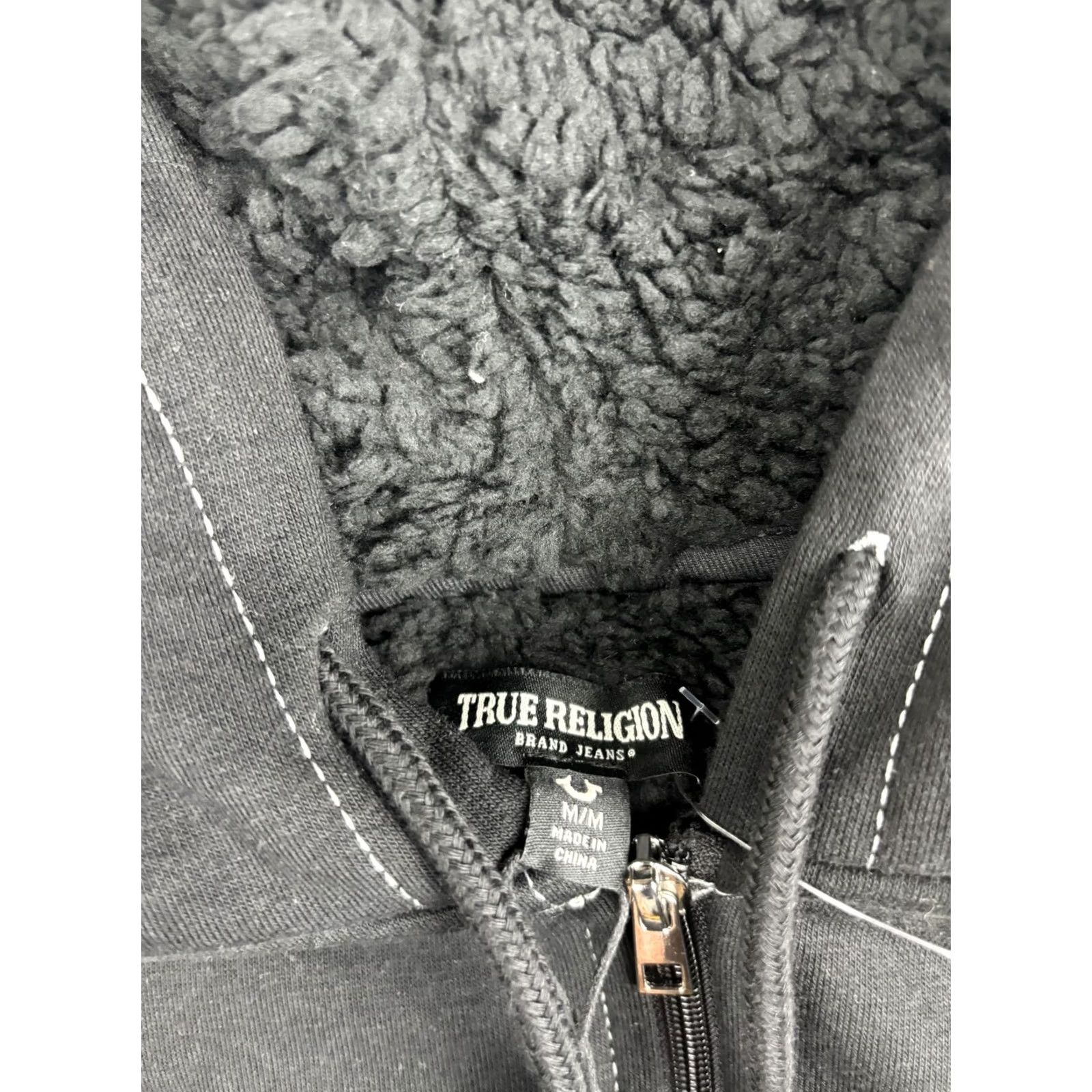 True Religion True Religion Hoodie Mens M Black Full Zip Sherpa Buddha Guitar Graphic Print Size US M / EU 48-50 / 2 - 2 Thumbnail