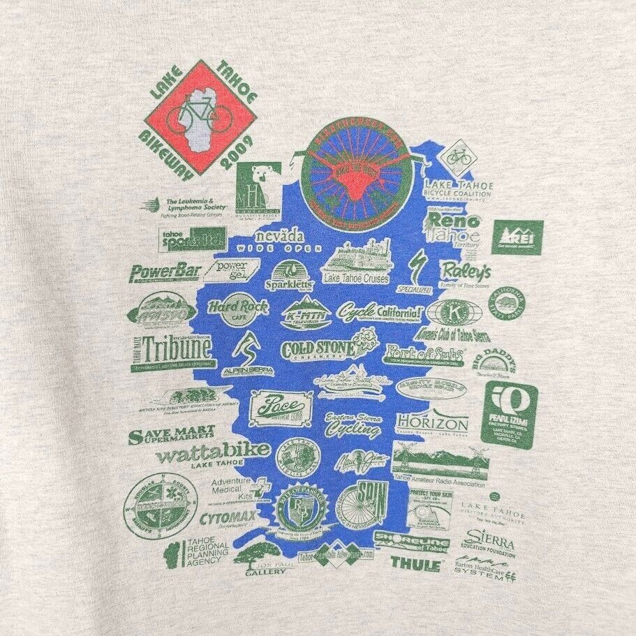 Other Lake Tahoe Bikeway T Shirt Mens Size Large Gray 2009 Bike Size US L / EU 52-54 / 3 - 4 Thumbnail