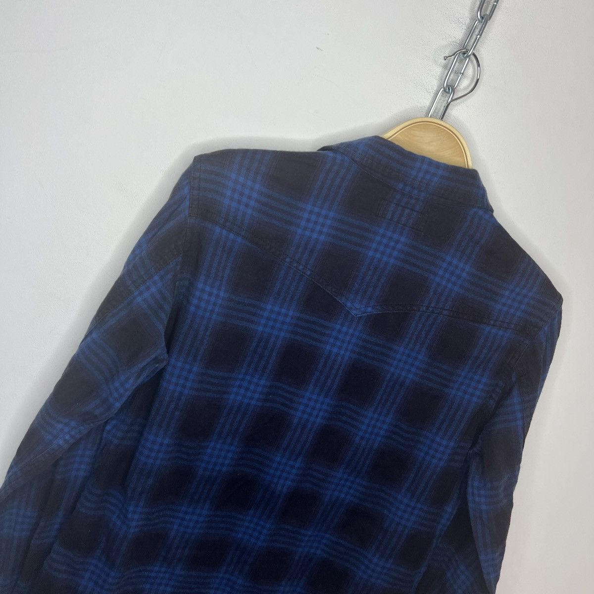 Saint Laurent Paris FW16 Checkered Flannel Shirt – Blue Size US XS / EU 42 / 0 - 11 Thumbnail