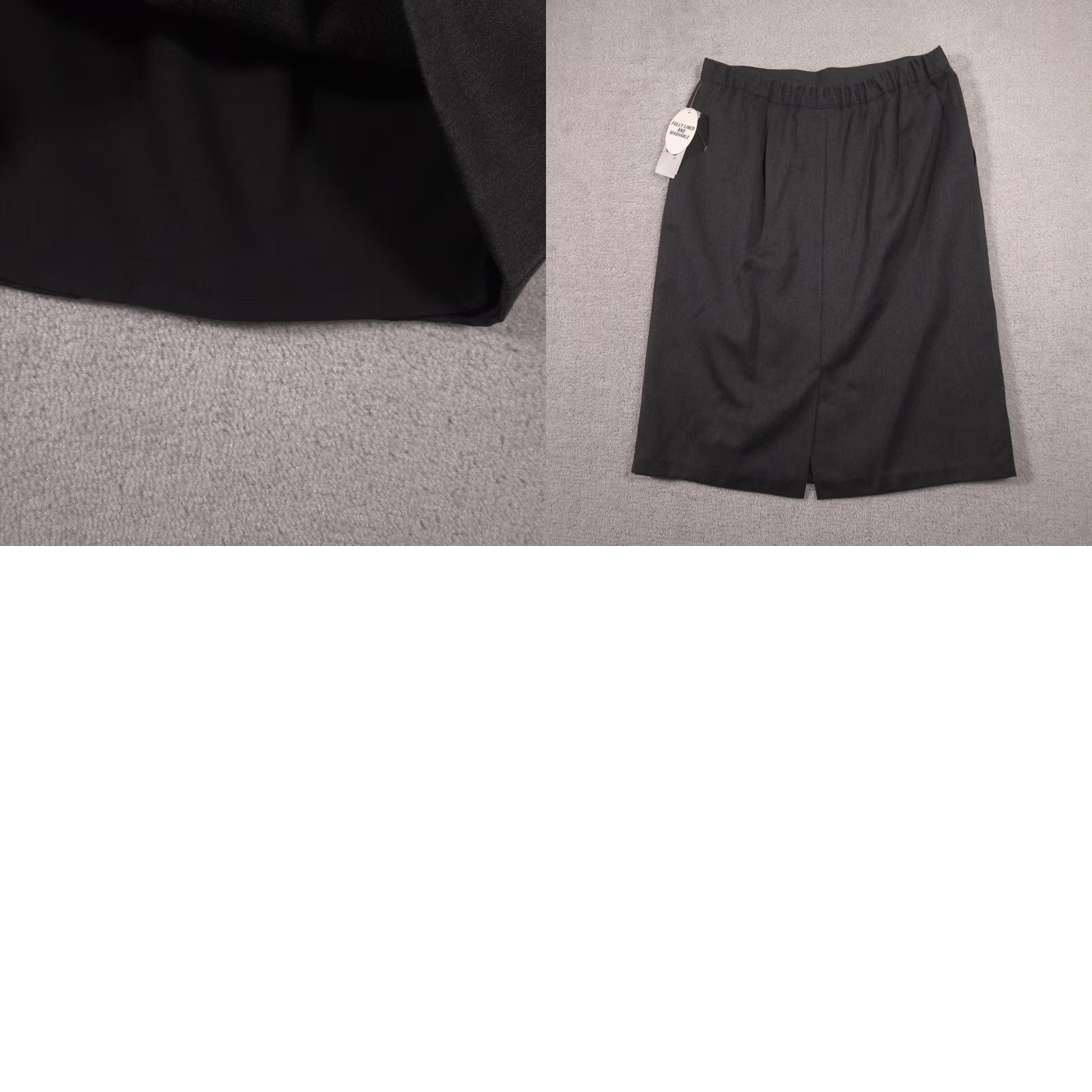 Vintage Lucia Skirt Womens 18 Gray Pencil Fully Lined Pull On Elastic Waist Pockets Work Mens? Size 40" / US 18 - 9 Thumbnail