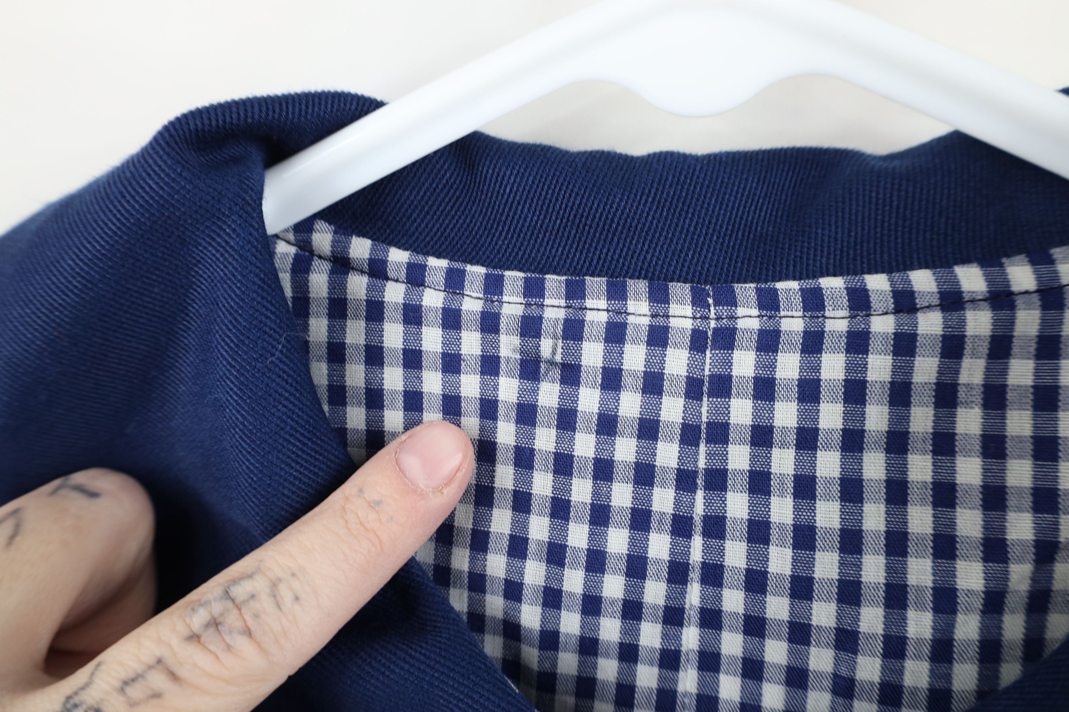 Vintage Vintage 50s Rockabilly Swing Coat Jacket Blue Plaid USA Size XL / US 12-14 / IT 48-50 - 8 Thumbnail
