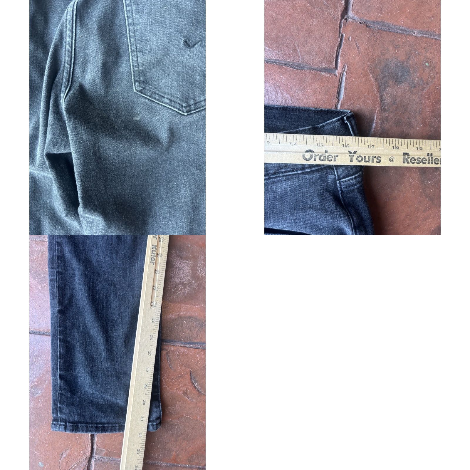 Hudson Hudson Slim Jeans Mens 33 Black Straight Leg Zip Fly Denim Pants Size US 33 - 8 Thumbnail