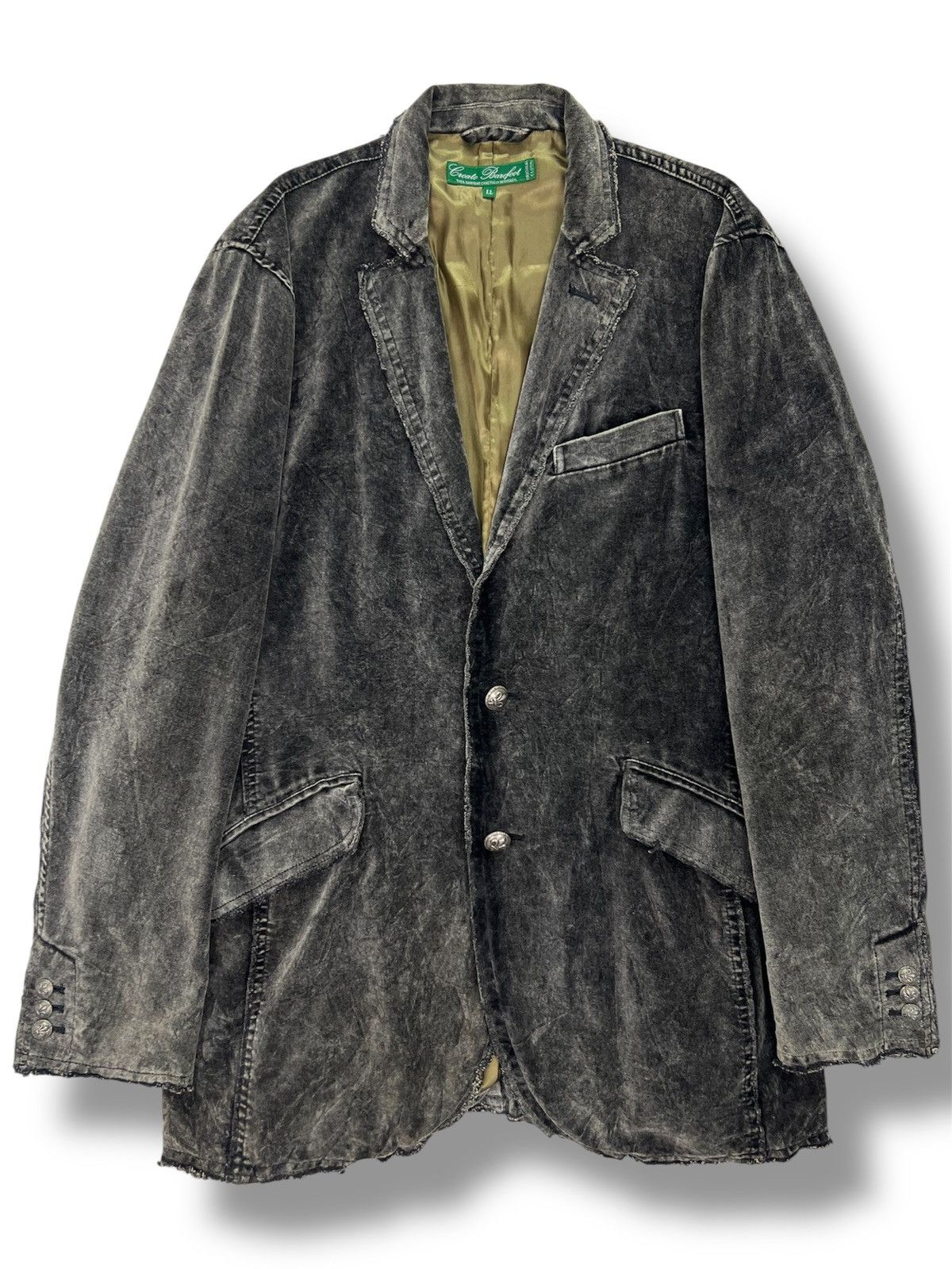 Japanese Brand Create Barefoot Raw Edge Velvet Jacket Size US M / EU 48-50 / 2 - 1 Thumbnail