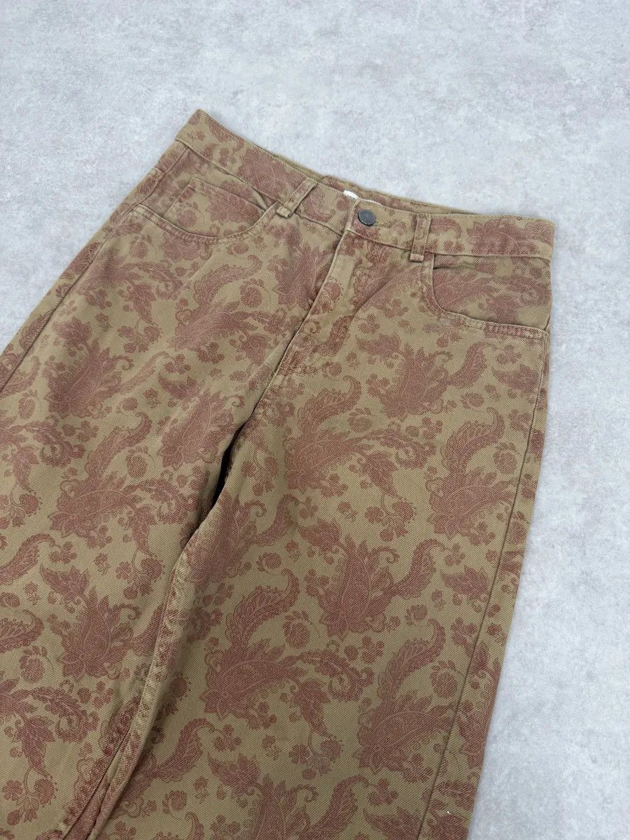 Dries Van Noten Dries Van Noten Beige Red Abstract Floral Pants Size US 30 / EU 46 - 8 Thumbnail