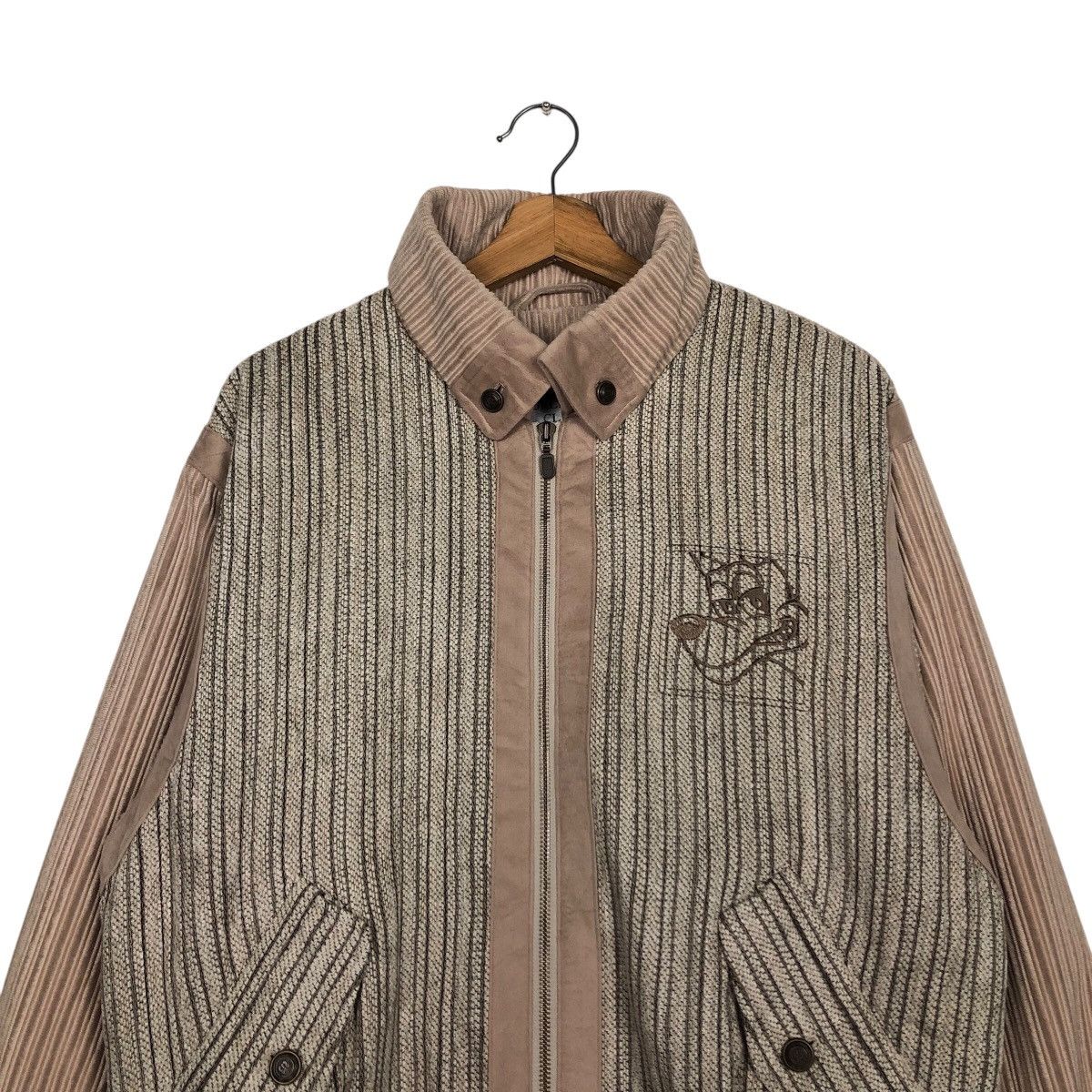 Japanese Brand 📌Vintage Bomber Jacket World Max Club Striped Issey Miyake Size US M / EU 48-50 / 2 - 4 Thumbnail