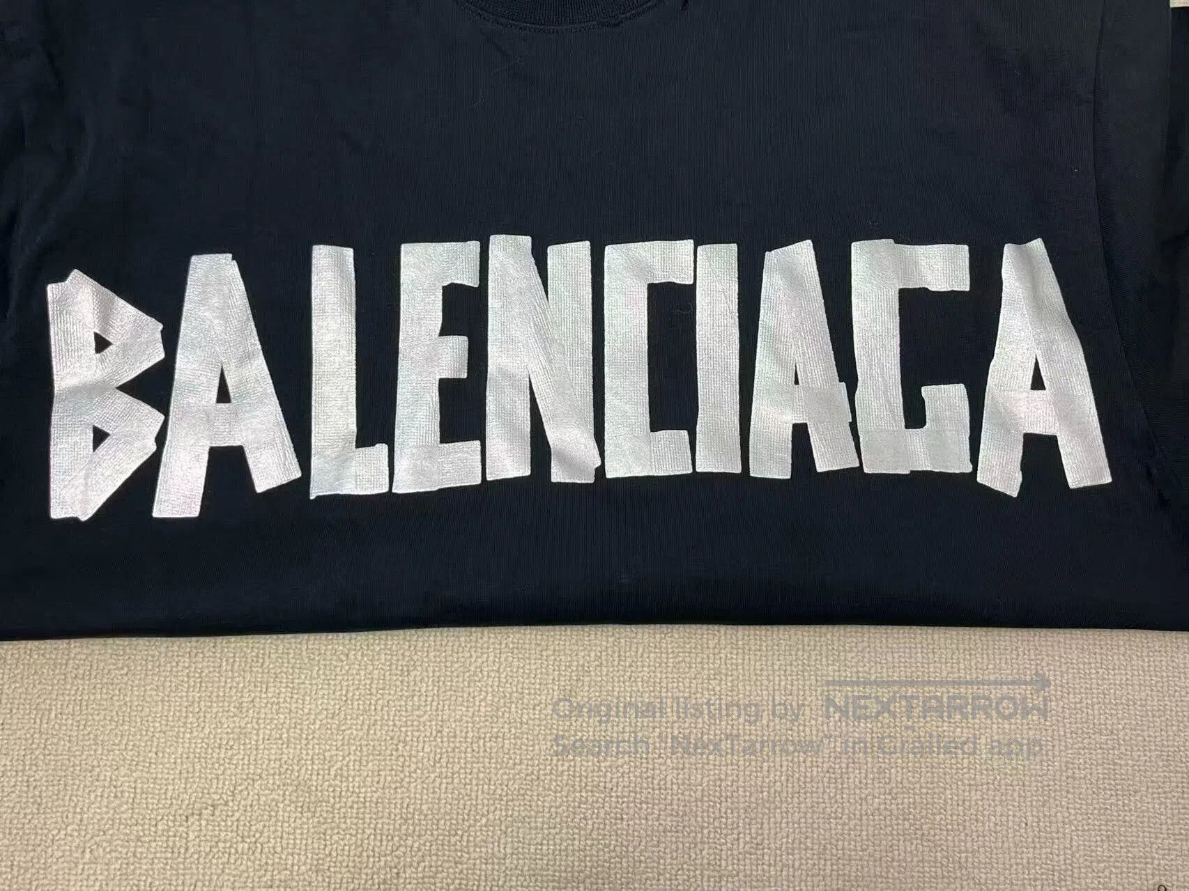 Balenciaga balenciaga new tape print black t. Size XXS / US 00 / IT 34 - 3 Thumbnail