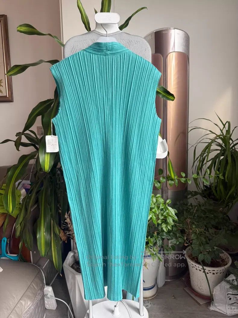 Issey Miyake Issey Miyake Turquoise Green Dress Size XXL / US 16-18 / IT 52-54 - 6 Thumbnail