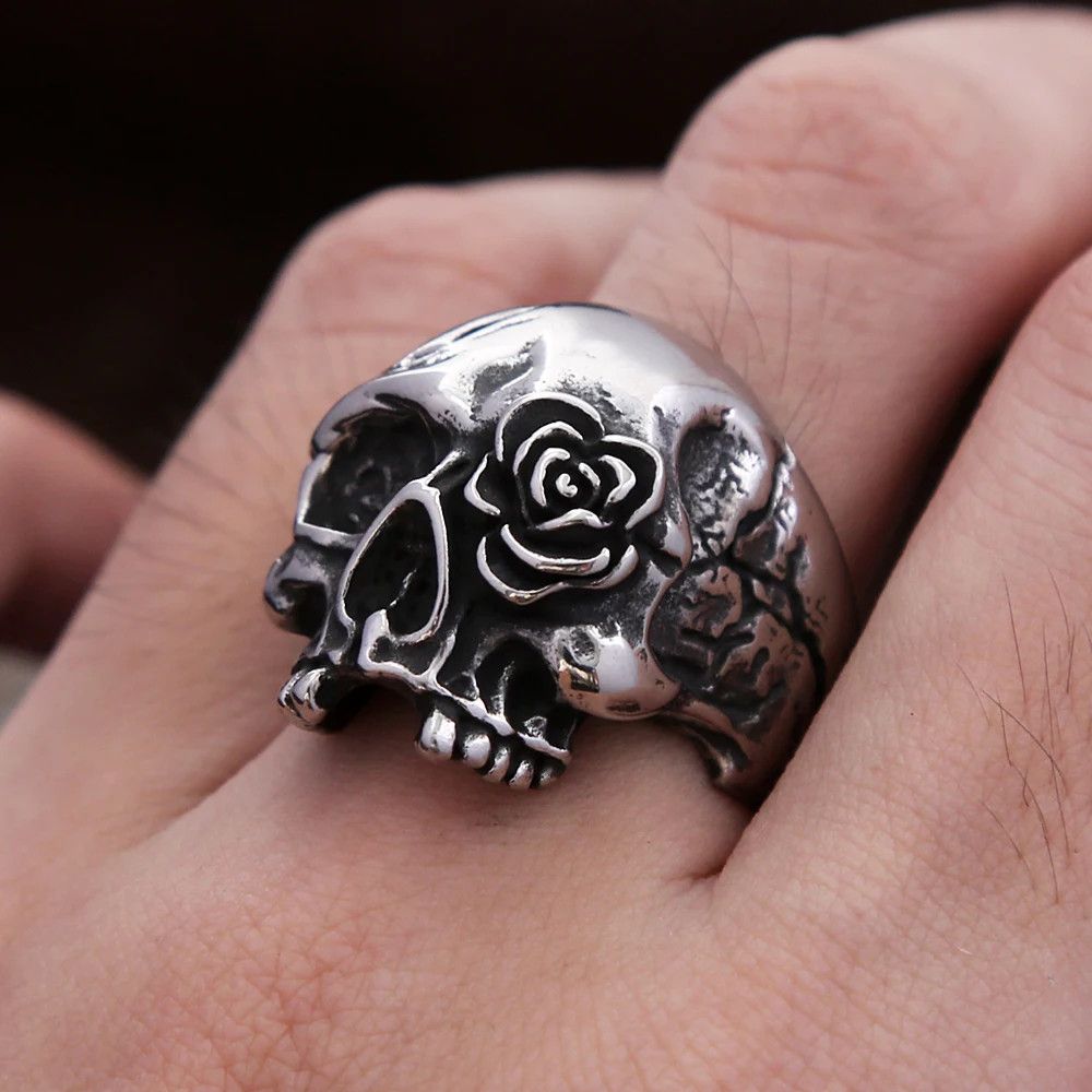 Japanese Brand × Jewelry × Vintage Gothic Biker Unique Carving Ring Size ONE SIZE - 6 Thumbnail