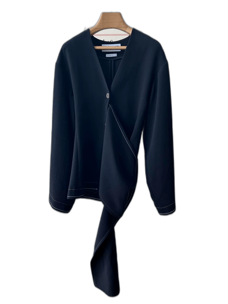 Loewe Loewe Runway Black V-Neck Water Sleeve Coat - dmc Size M / US 6-8 / IT 42-44 - 1 Thumbnail