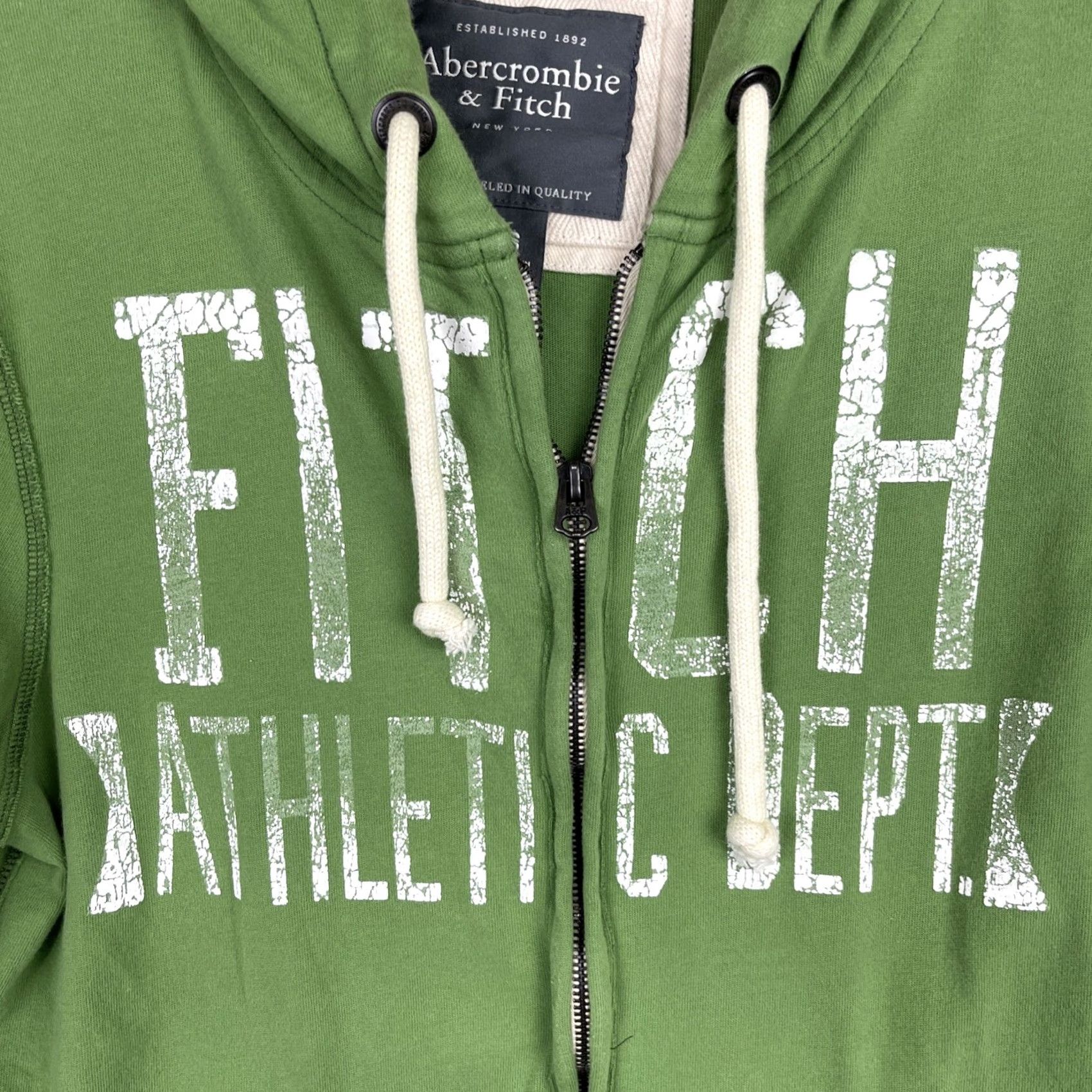 Abercrombie & Fitch VINTAGE Abercrombie & Fitch Hoodie Mens Small Green Athletic Dept Full Zip Sweater Y2K Size US S / EU 44-46 / 1 - 5 Thumbnail