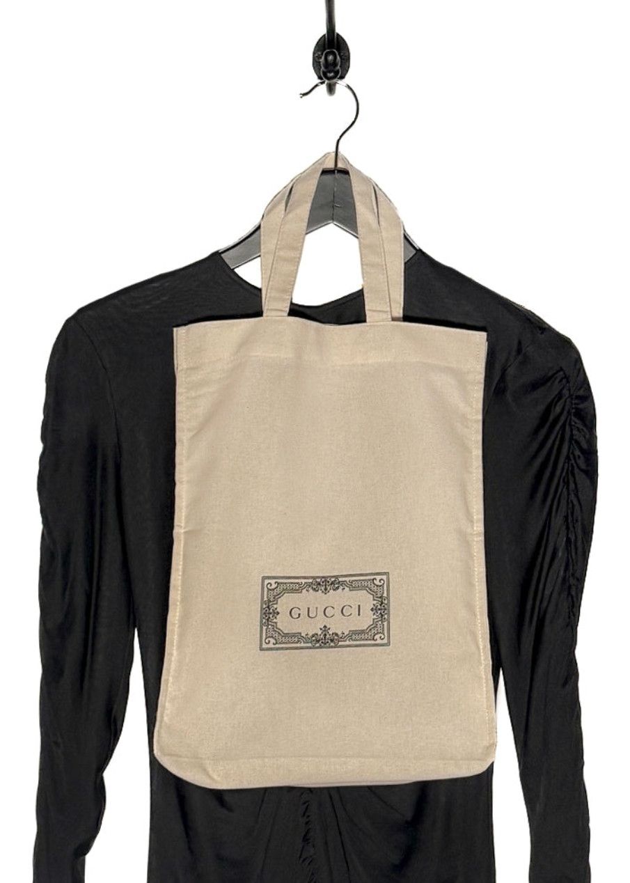 Gucci Gucci FW23 Black Gathered Viscose Jersey Long Sleeves Top Size S / US 4 / IT 40 - 9 Thumbnail