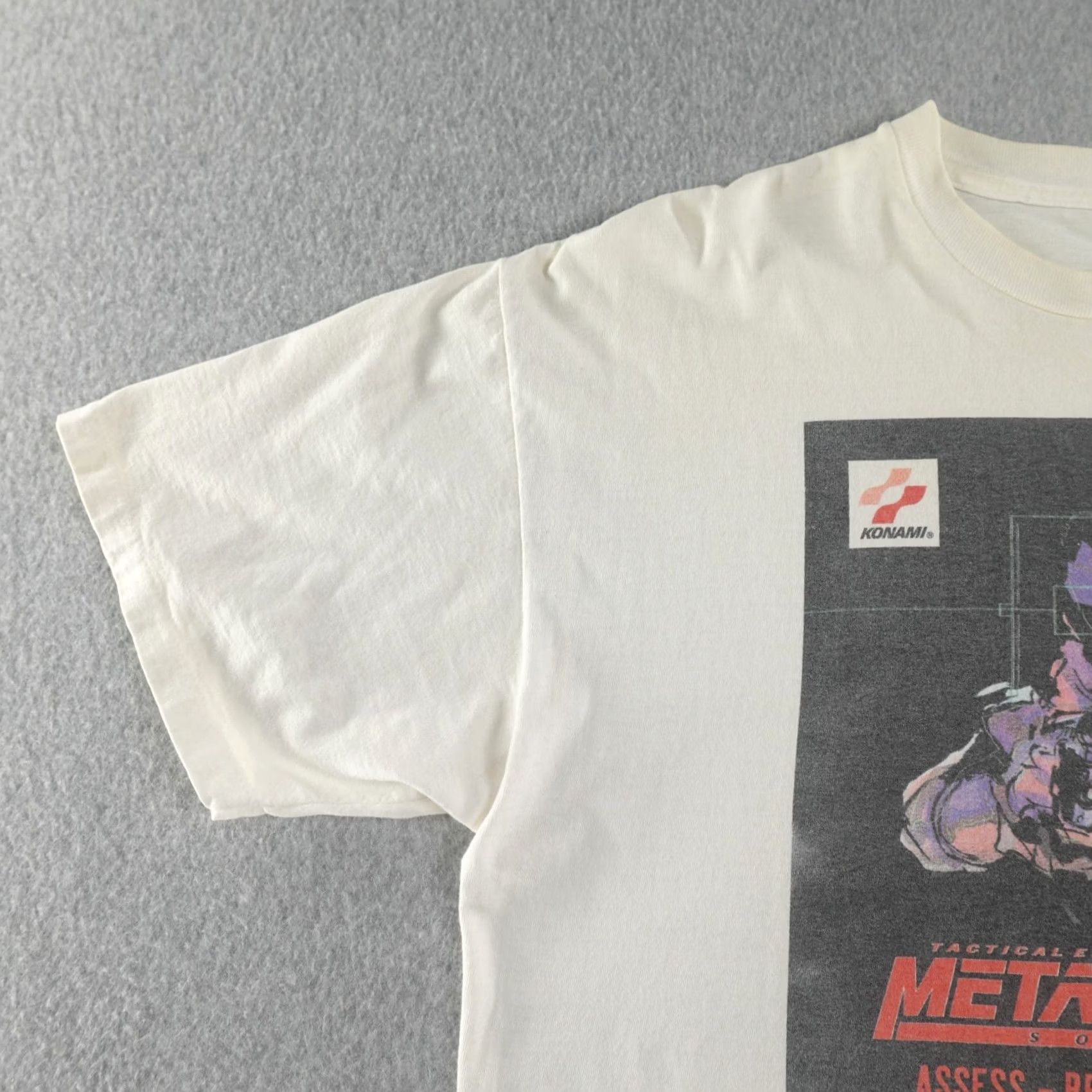 Vintage VINTAGE Power Pro Oneita Nike? Metal Gear Solid Mens XL T-Shirt White 23X28 1998 Shirts Mens XL White Metal Game Shirt Size US XL / EU 56 / 4 - 5 Thumbnail