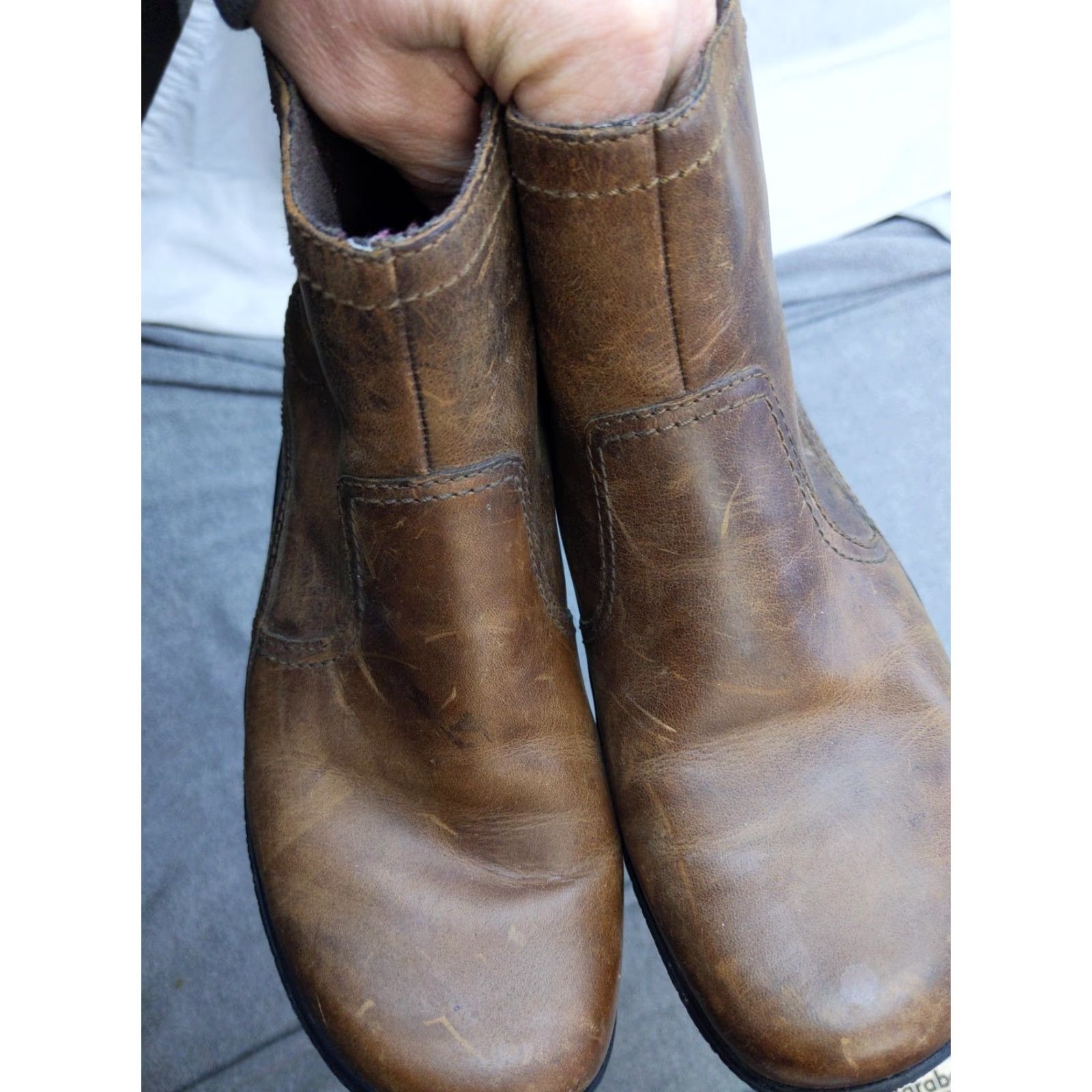 Clarks Clarks Bendables Womens Bootie Brown Leather Ankle Zip Wedge Comfort Boots Size US 7 EU 37 UK 4.5 - Casual Fall Shoes Womens Shoes Mens? Size US 7 / IT 37 - 4 Thumbnail