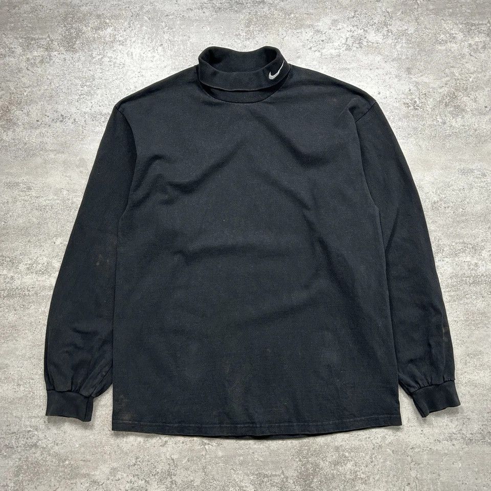Nike × Vintage SWOOSH CREWNECK EMBROIDERED MOCK NECK SHIRT MADE IN USA Size US L / EU 52-54 / 3 - 1 Thumbnail