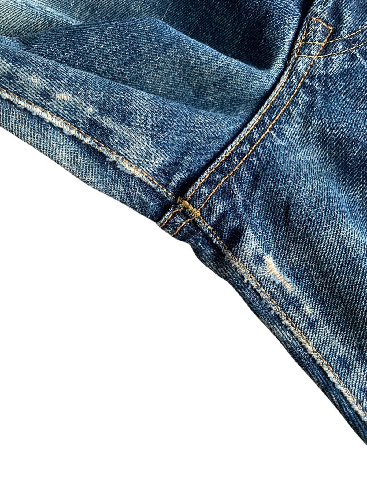 Edwin VINTAGE EDWIN 505 SELVEDGE BAGGY FADED DISTRESSED DENIM Size US 31 - 22 Thumbnail