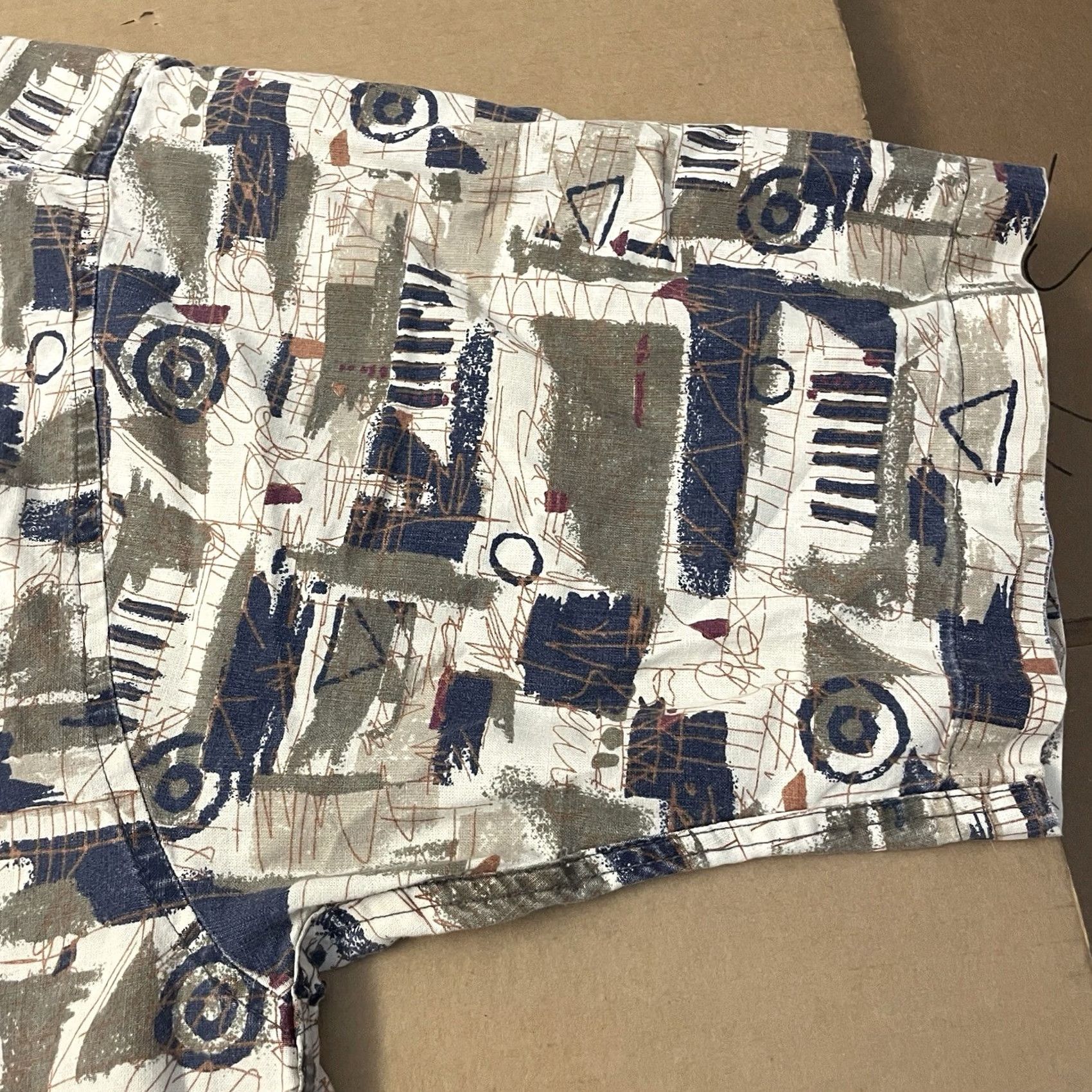 Vintage VINTAGE World Island Button-Down Shirt Adult XXL 2XL AOP Art Pocket Y2K USA Mens Size US XXL / EU 58 / 5 - 4 Thumbnail