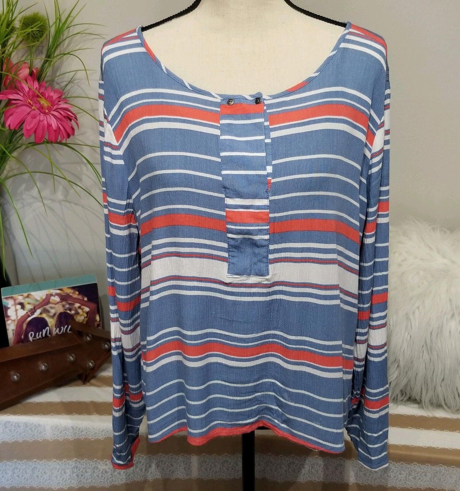 Cartoon Network Cato Top Extra Large Womens Long Sleeve Striped Summer Light Size L / US 10 / IT 46 - 2 Thumbnail