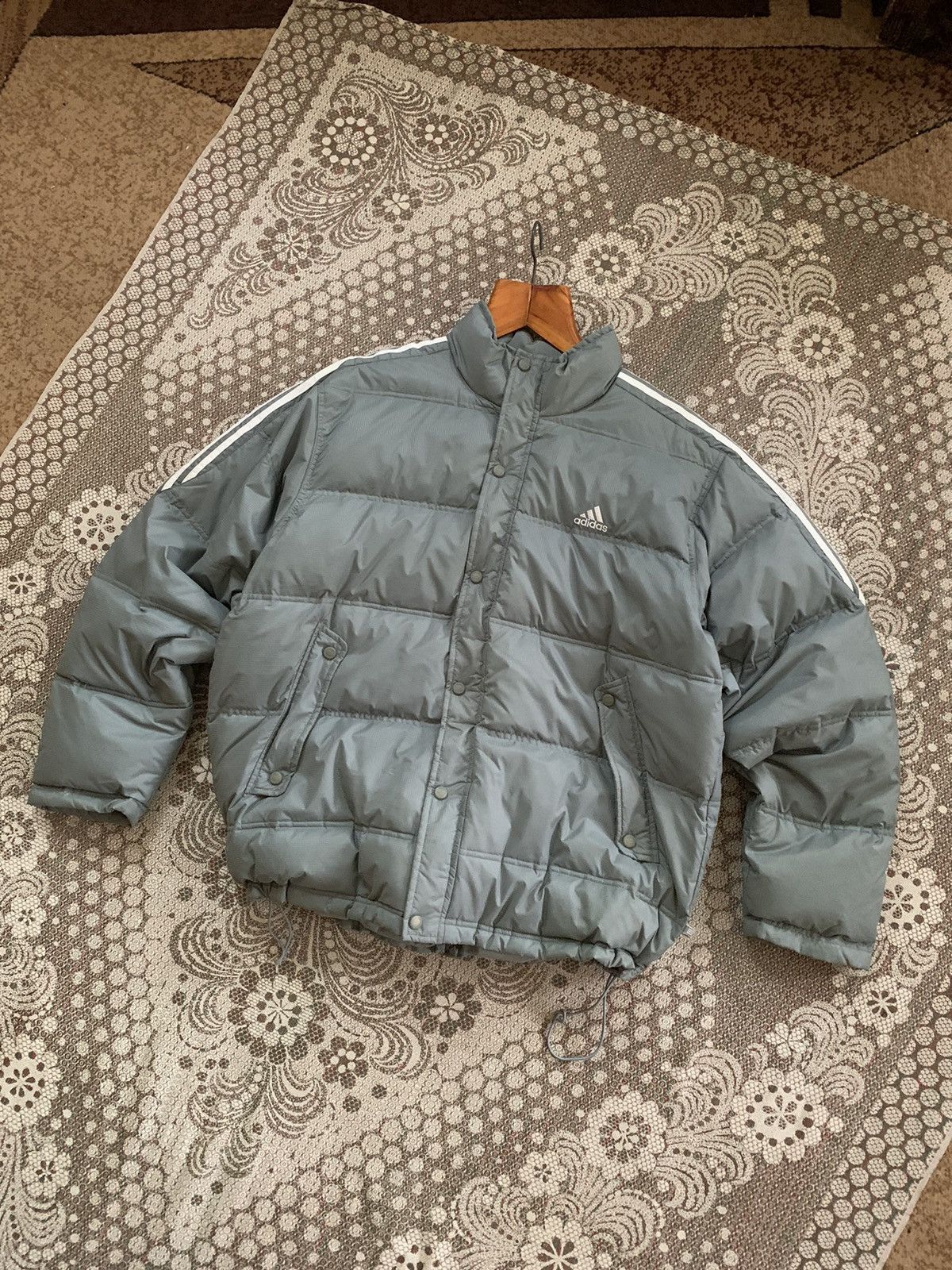 image of Adidas Puffer Down Jacket in Blue, Men's (Size XL)