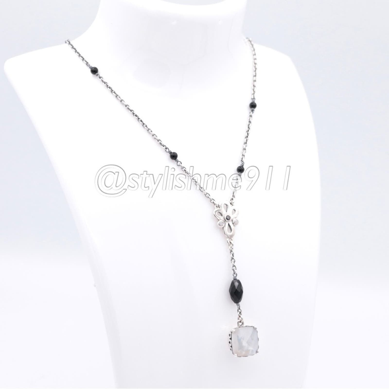 pandora RARE - Authentic Pandora Onyx Mother Of Pearl Necklace Size ONE SIZE - 5 Thumbnail