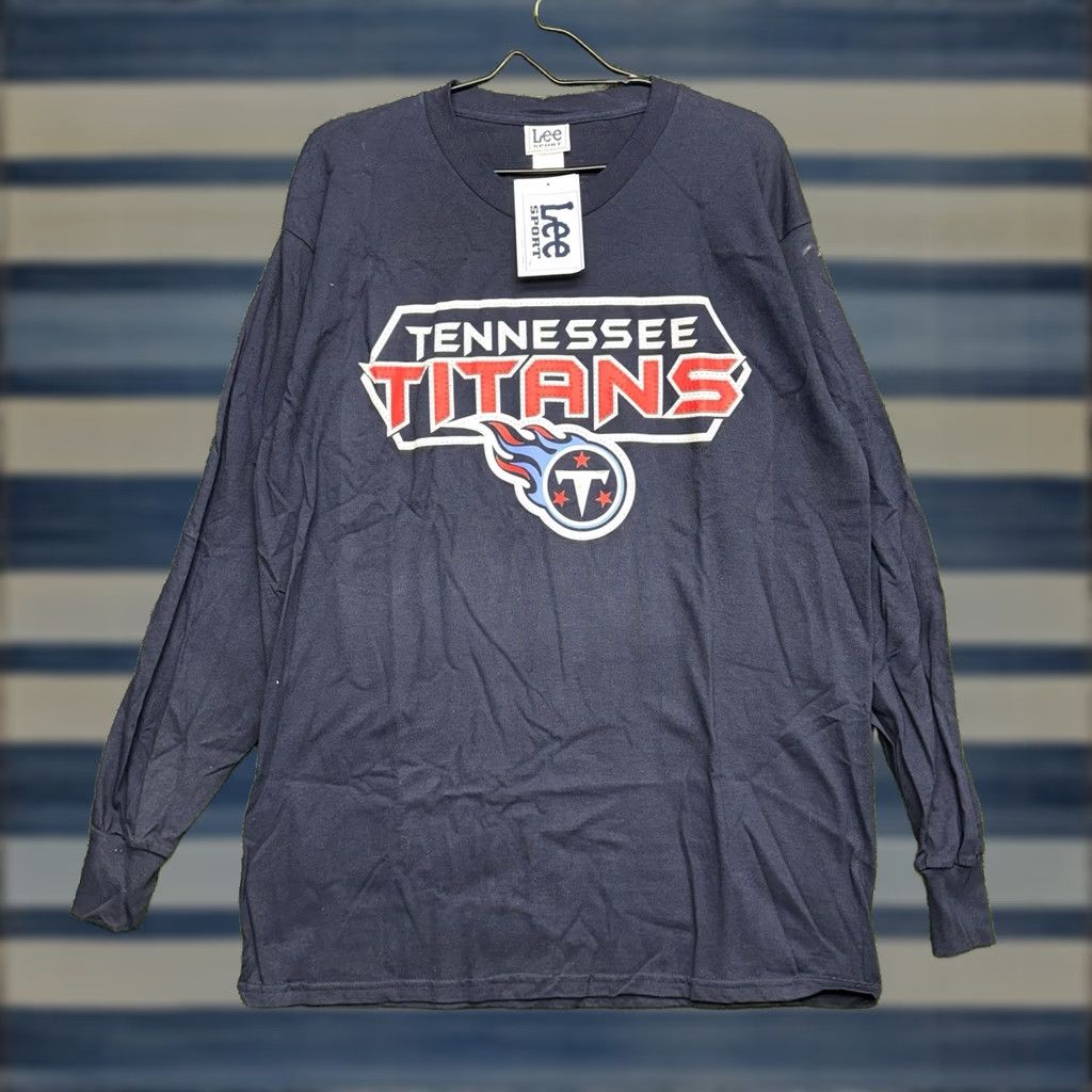 NFL VINTAGE Lee Tennessee Titans Shirt Mens L NFL Long Sleeve NWT Eddie George Blue Cotton Knit 1990s Sports Mens Size US L / EU 52-54 / 3 - 1 Thumbnail