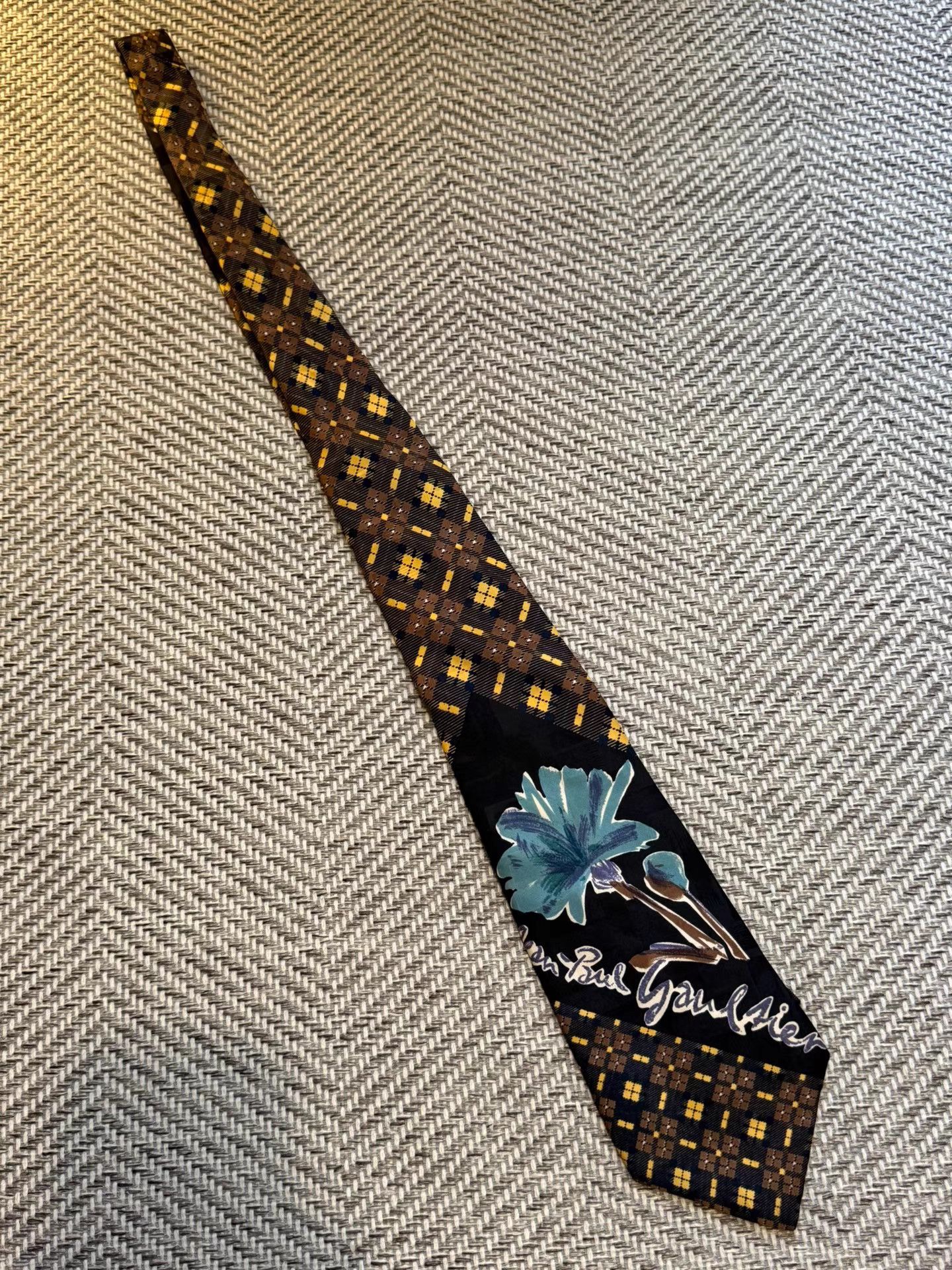 Jean Paul Gaultier Jean Paul Gaultier Patchwork Floral & Signature Tie K24 Size ONE SIZE - 3 Thumbnail