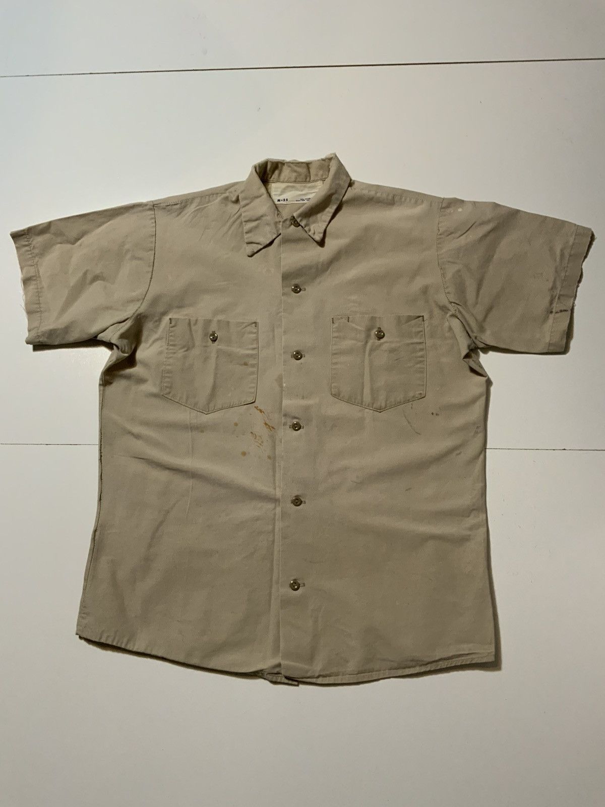 Vintage Vintage 70s 80s M-SS Union Made Khaki Safari Workwear Shirt Size US M / EU 48-50 / 2 - 1 Thumbnail