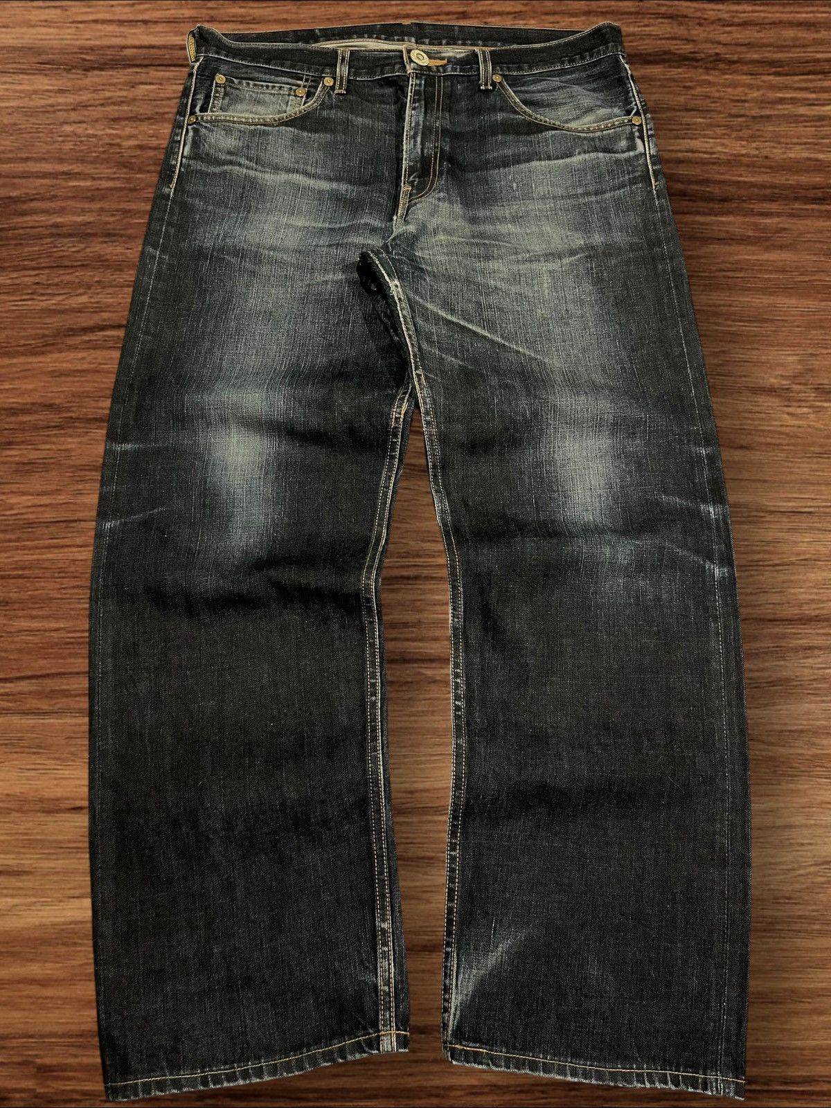 Levi's ⚡️Baggy⚡️Vintage Levi’s Lot 503 Dark Washed Distressed Jeans Size US 37 - 1 Thumbnail