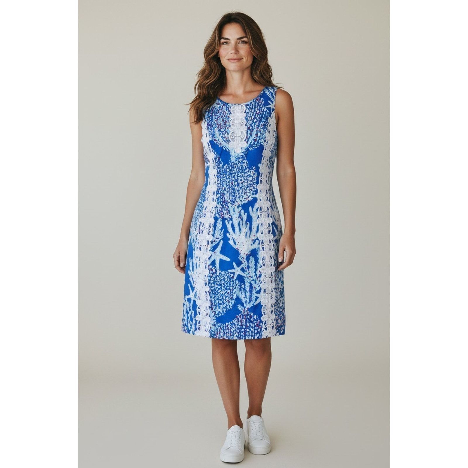 Lilly Pulitzer NEW LILLY PULITZER Cotton Good Reef Lace Trim Dress Sz 2 Size XS / US 0-2 / IT 36-38 - 1 Thumbnail
