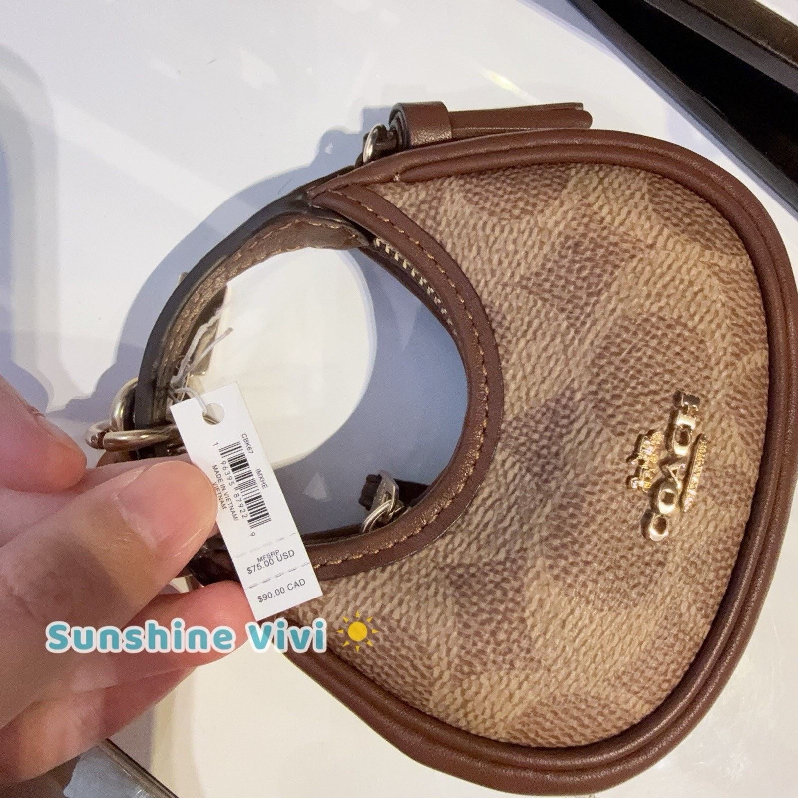 Coach NWT Coach Mini Carmen Bag Charm Gold/Tan/Brown CBK67 Size ONE SIZE - 6 Thumbnail