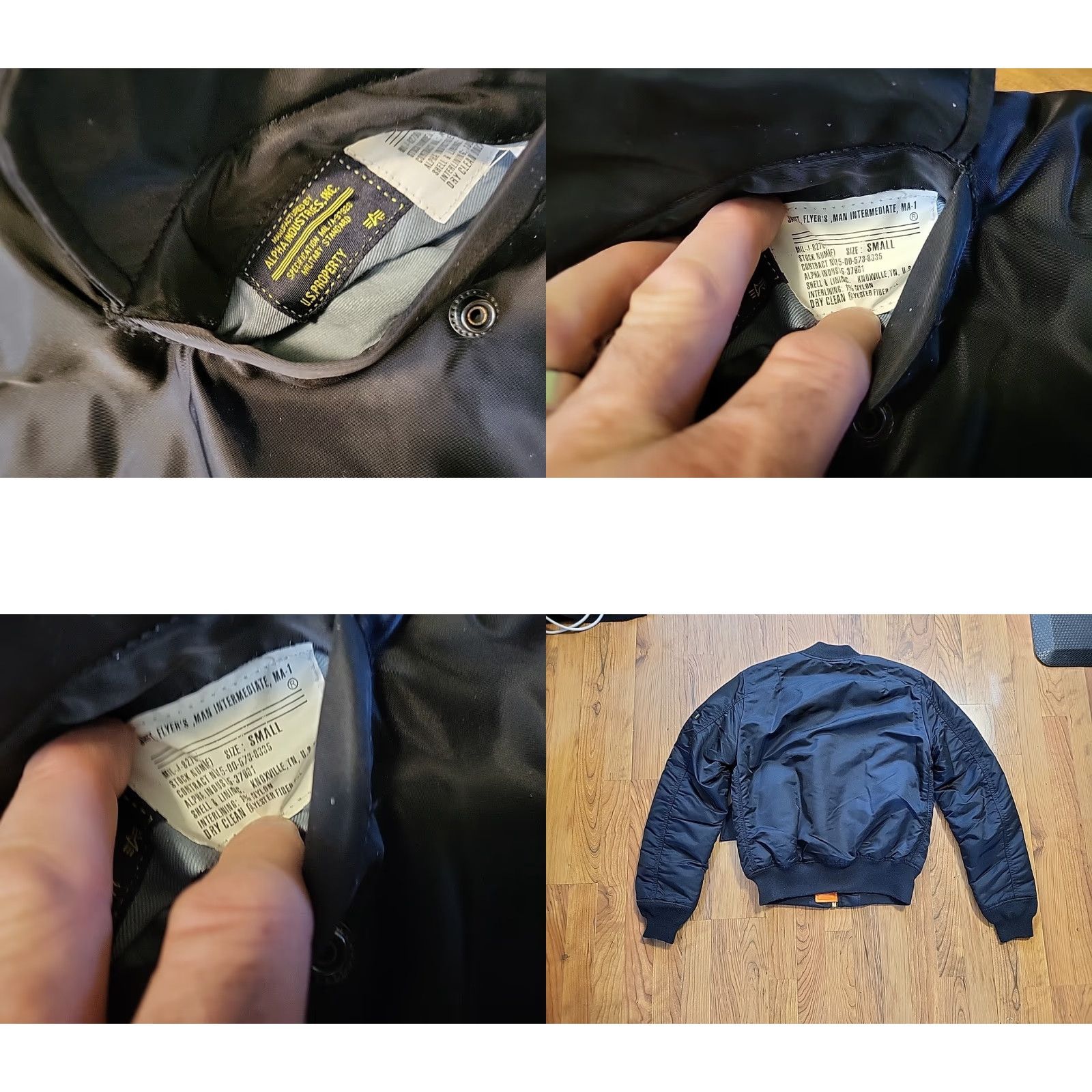 Vintage VINTAGE Alpha MA-1 Bomber Jacket Mens Small Black Nylon Zip Up Reversible 90s Army USA Style United States 40 in Chest Size US S / EU 44-46 / 1 - 8 Thumbnail
