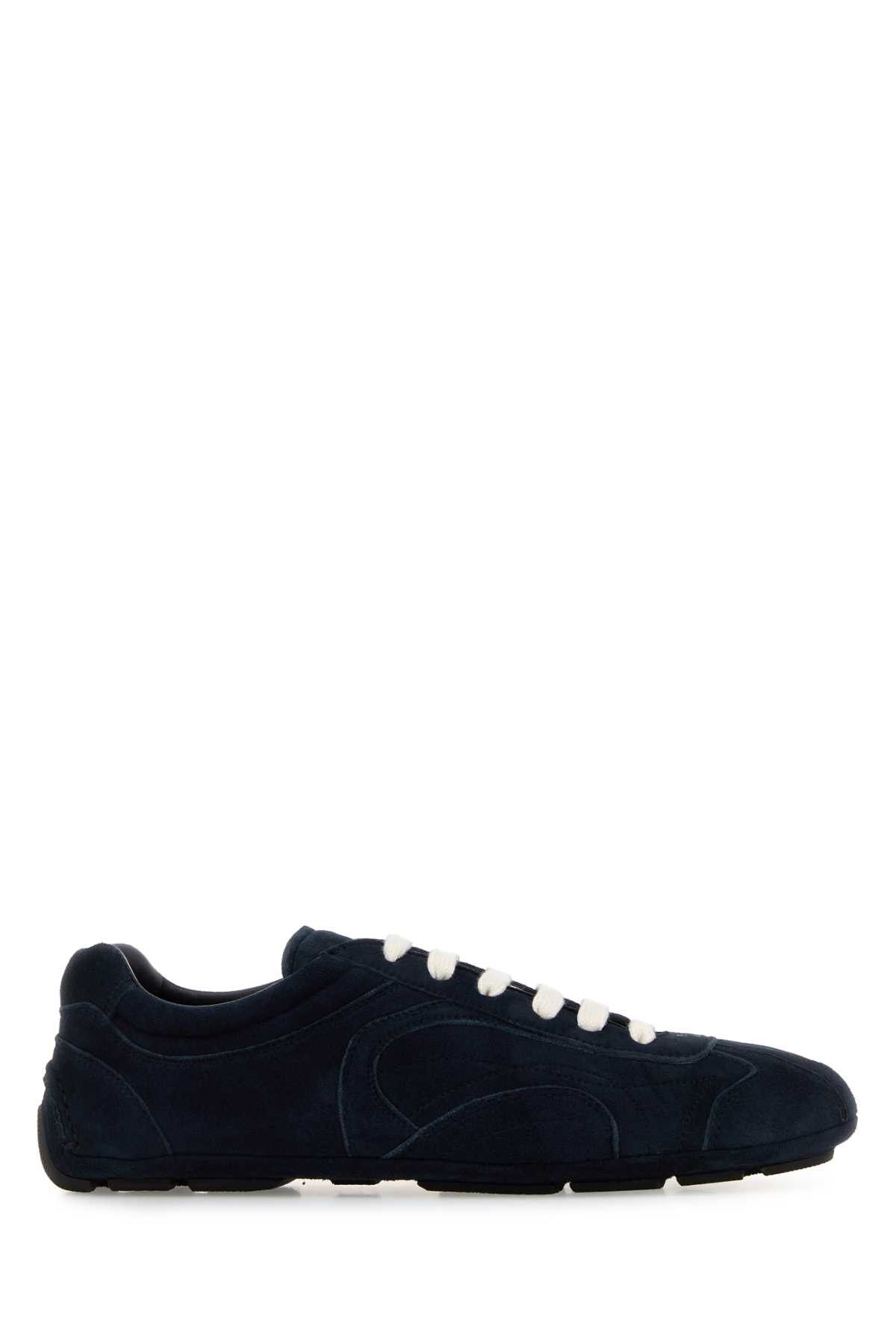 Prada Dark Blue Suede Montecarlo Sneakers Size US 10 / IT 40 - 1 Thumbnail