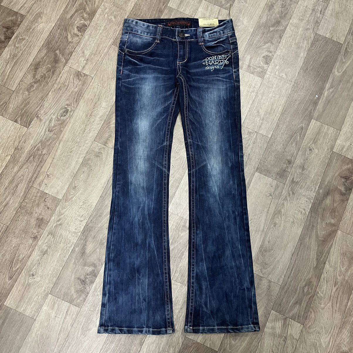 Ed Hardy × Japanese Brand Flare Jeans Red Pepper Jeans Embroidered Boot Cut Denim Size 28" / US 6 / IT 42 - 18 Thumbnail