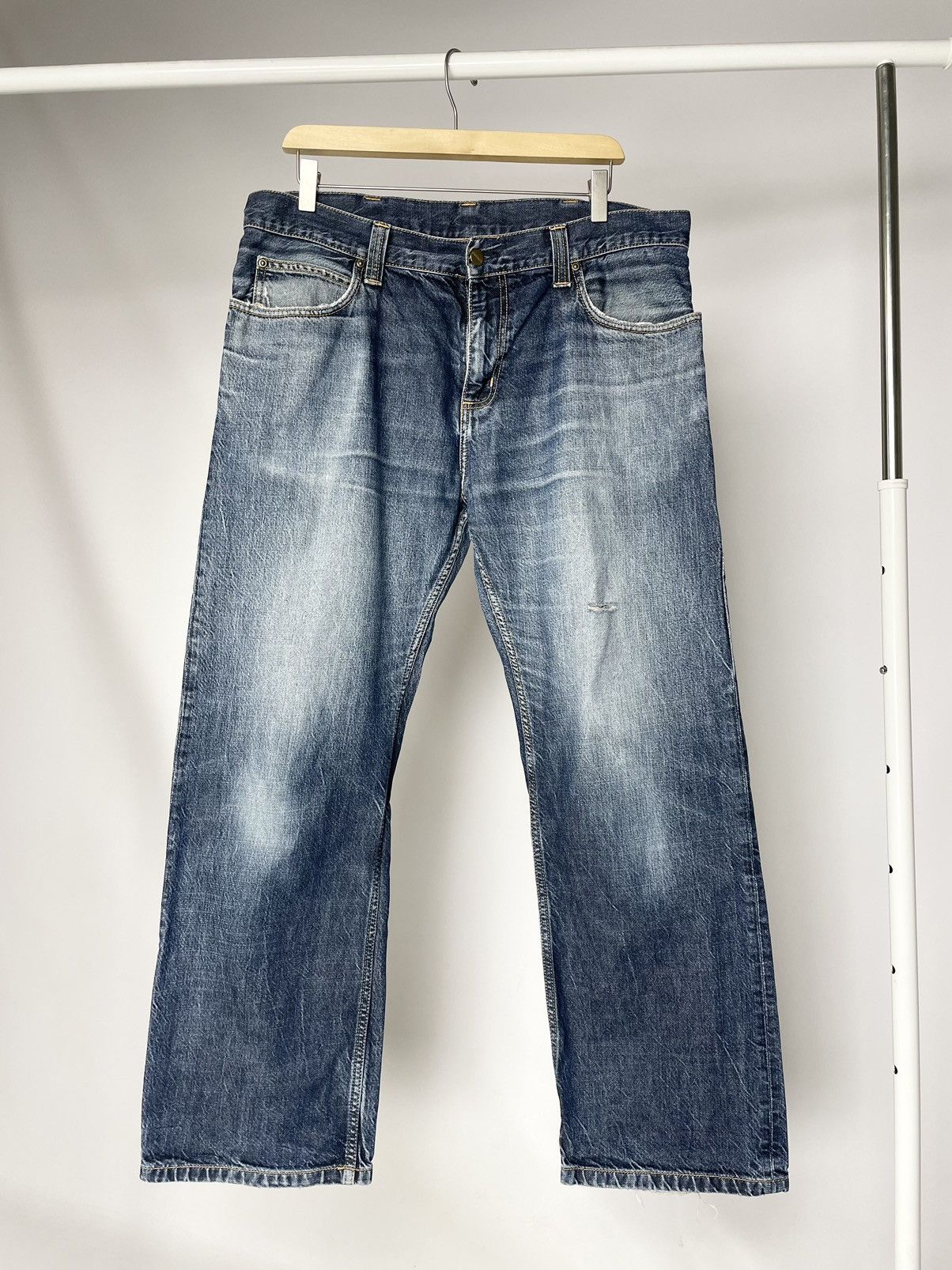 Carhartt Vintage Carhartt Distressed Ripped Denim Jeans Rockin Pants Size US 36 / EU 52 - 2 Thumbnail