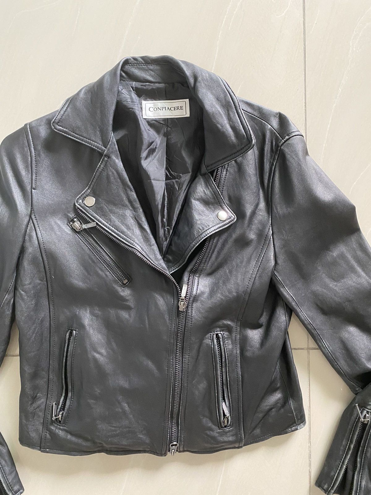 If Six Was Nine Leather Jacket CONPIACERE Design Punk zipper malcom X style Size US M / EU 48-50 / 2 - 14 Thumbnail