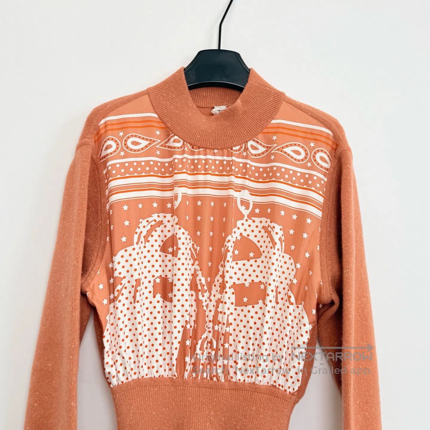 Hermes Hermes Caramel High Neck Long Sleeve Knit Dress| Size XXS / US 00 / IT 34 - 2 Thumbnail