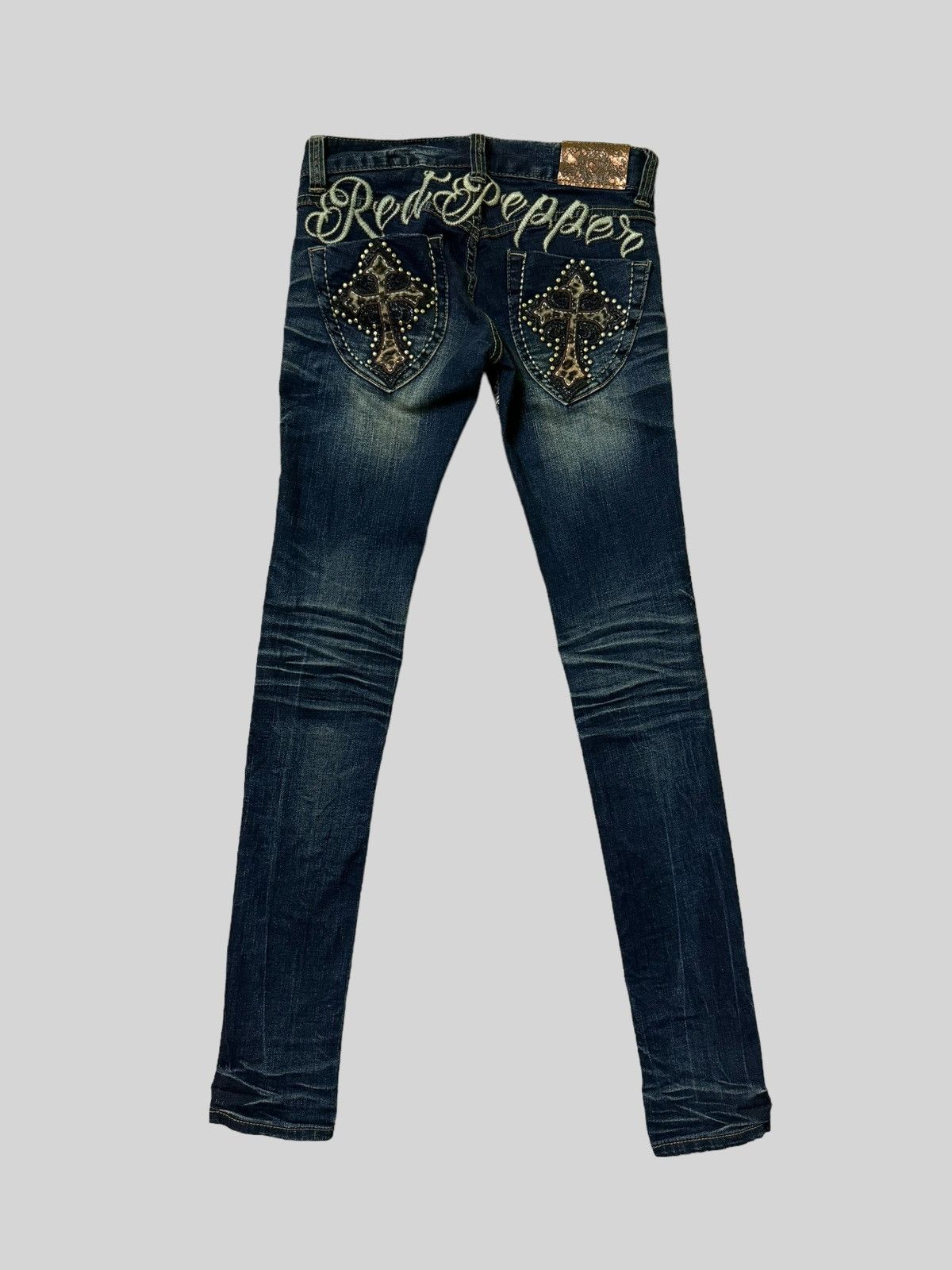 Hysteric Glamour × Japanese Brand Skinny REDPEPPER Cross Embroidery Junya Watanabe Denim Size US 27 - 1 Thumbnail