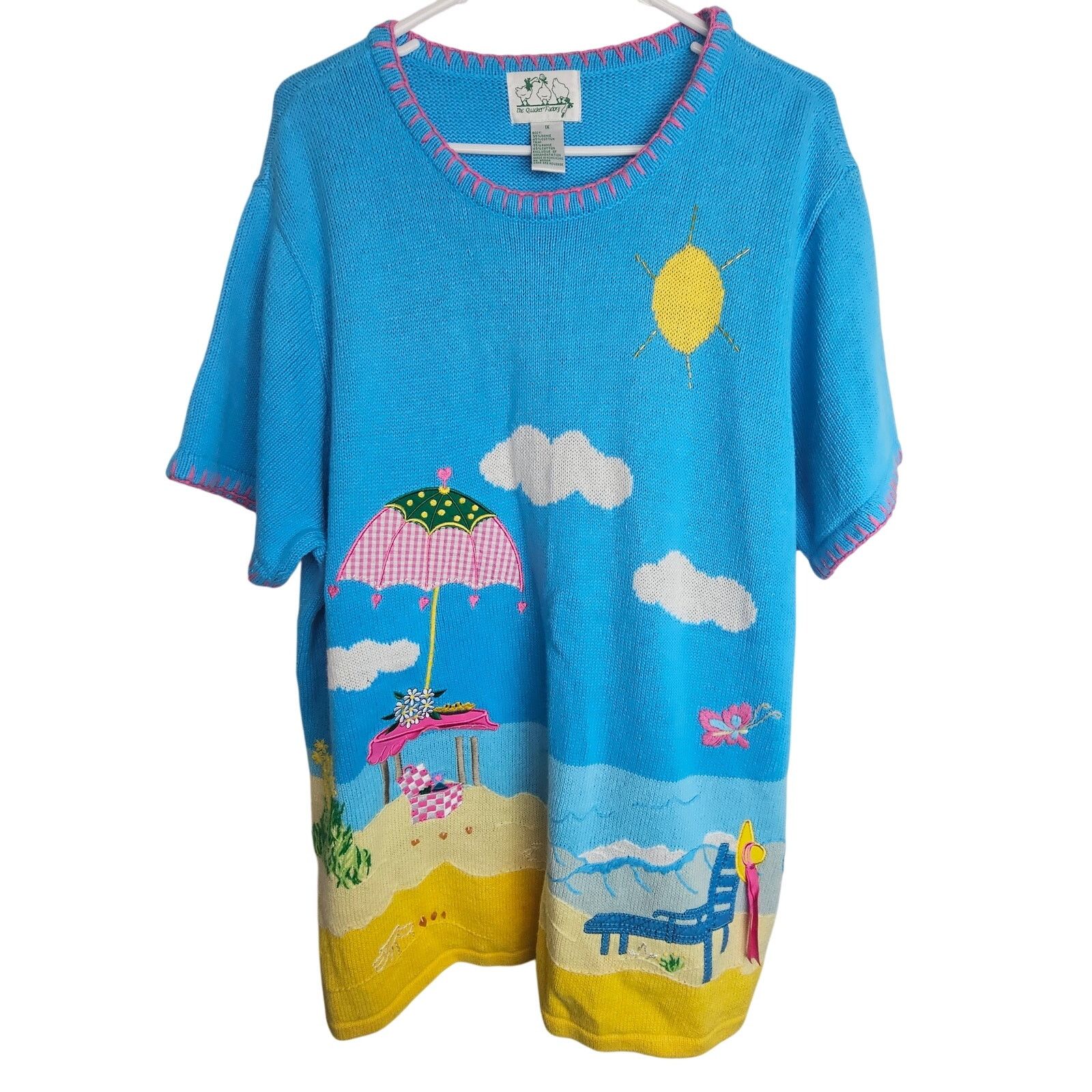 Quacker Factory Vintage The Quacker Factory Womens Embroidereed Knit Sweater Size XL / US 12-14 / IT 48-50 - 1 Thumbnail