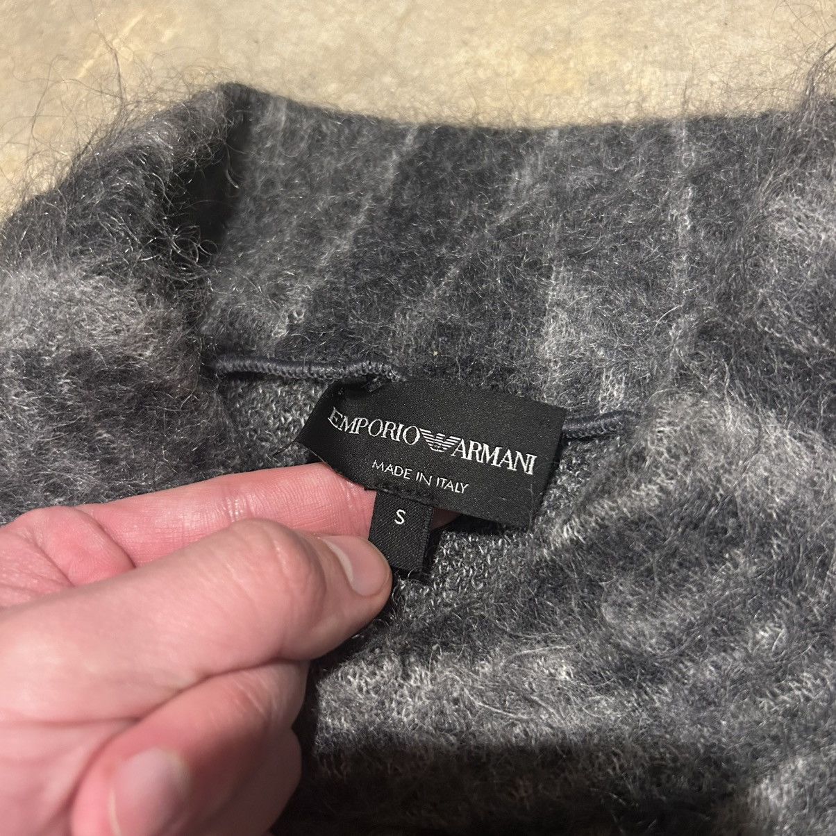 Designer × Emporio Armani Archival Emporio Armani Mohair Shaggy Patterned Sweater Size US S / EU 44-46 / 1 - 5 Thumbnail