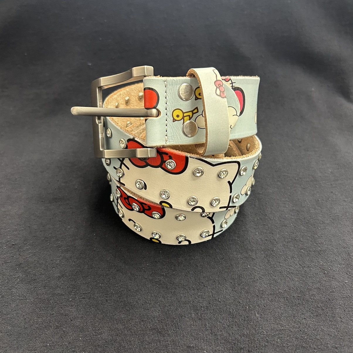 Other Leo Ryder “Kitty” Print rhinestone leather belt Size ONE SIZE - 4 Thumbnail