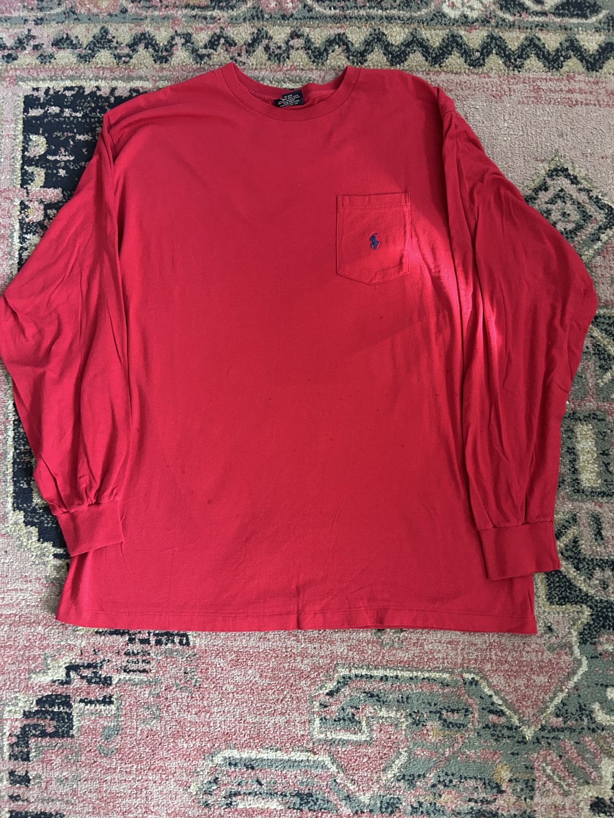 Polo Ralph Lauren Vintage 90s Polo Ralph Lauren Long Sleeve Pocket T-Shirt Size US L / EU 52-54 / 3 - 1 Thumbnail