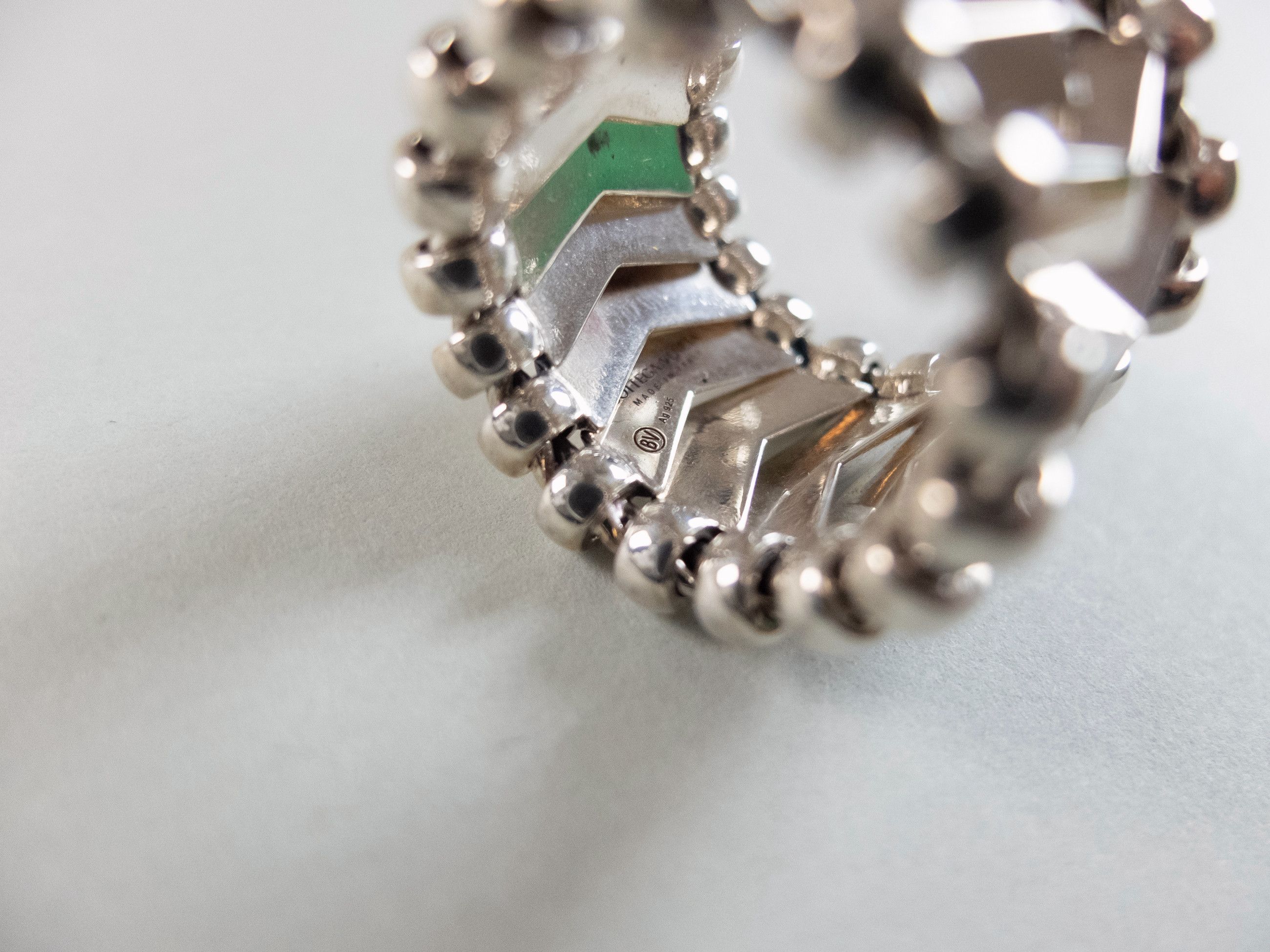 Bottega Veneta BOTTEGA VENETA Chevron silver sculptural band ring Size 15 q Size ONE SIZE - 7 Thumbnail