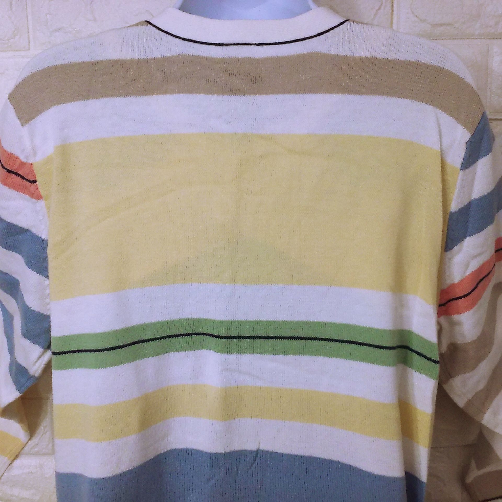 Vintage 90s Koret Knit Cardigan Top Novelty Sweater Striped Classic Size L / US 10 / IT 46 - 10 Thumbnail